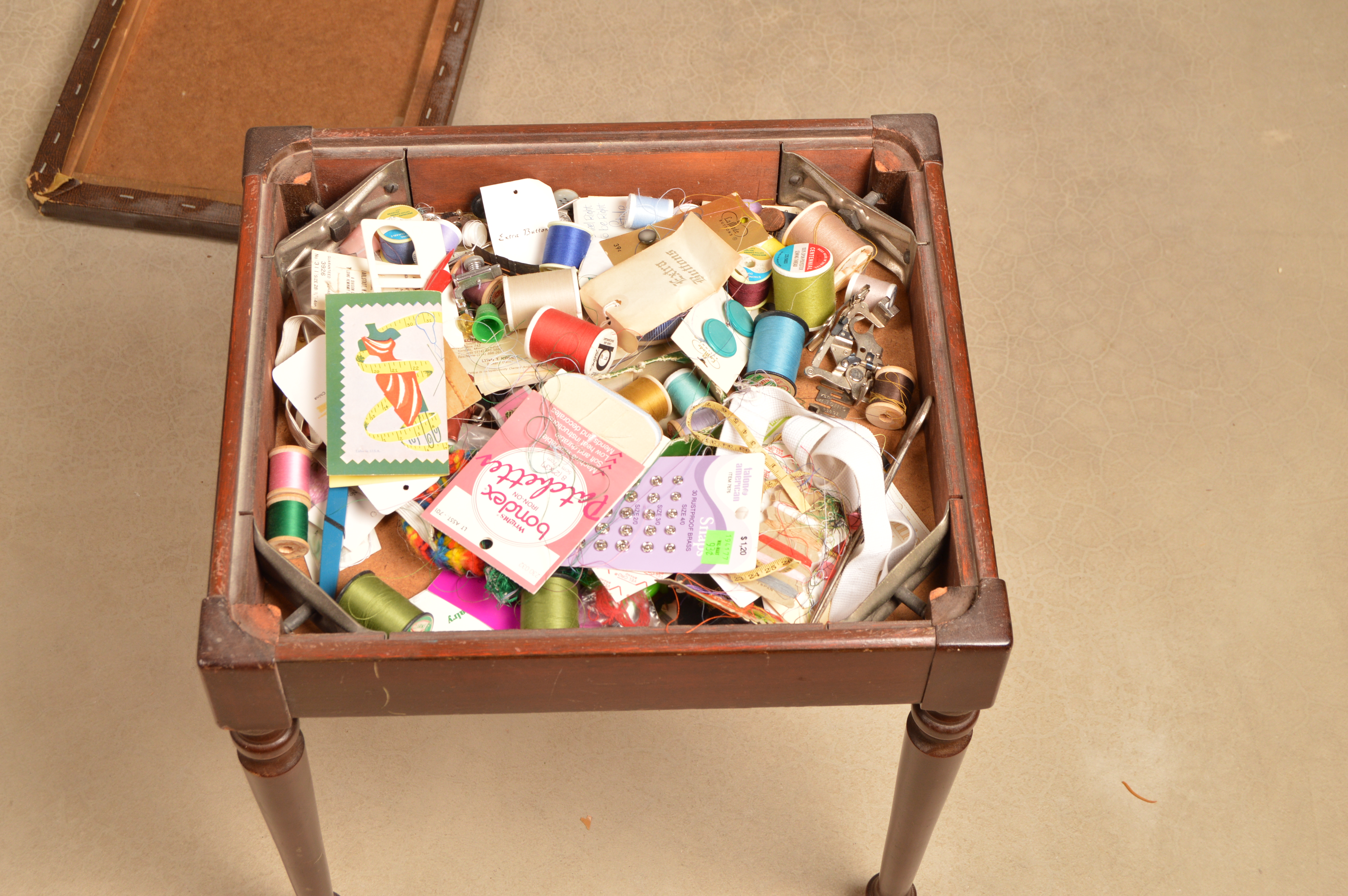 Singer Sewing Machine with Cabinet and Bench, Circa 1955