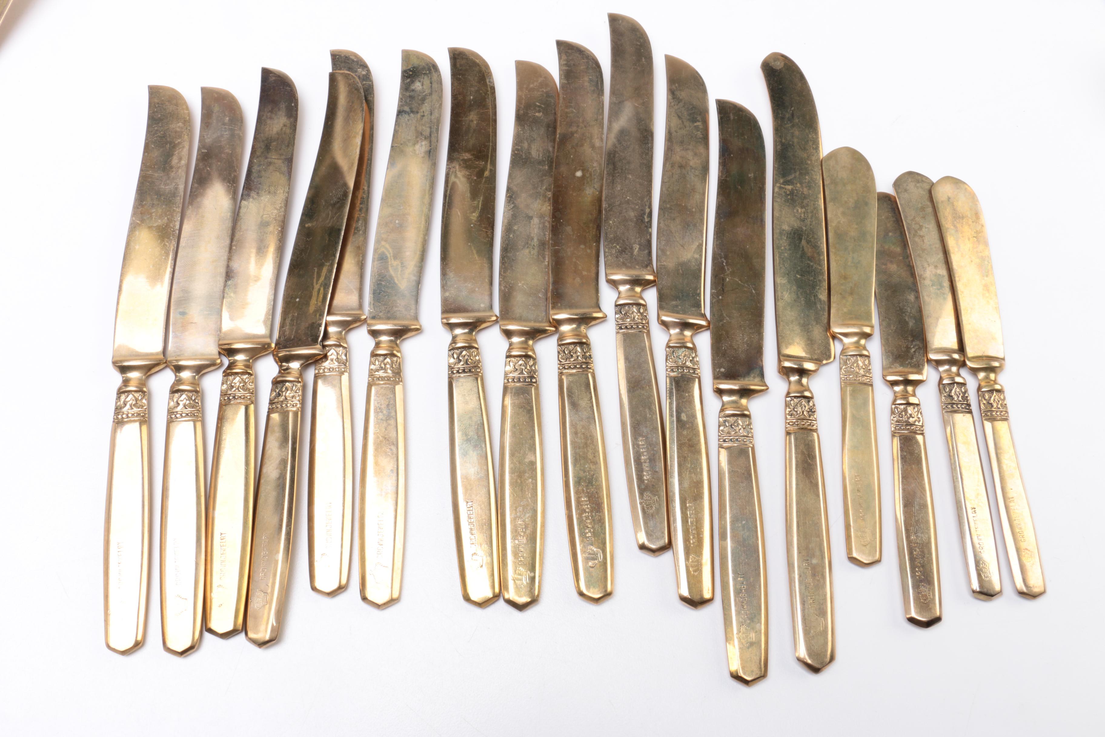 Crown Jewelry Brass Flatware Set