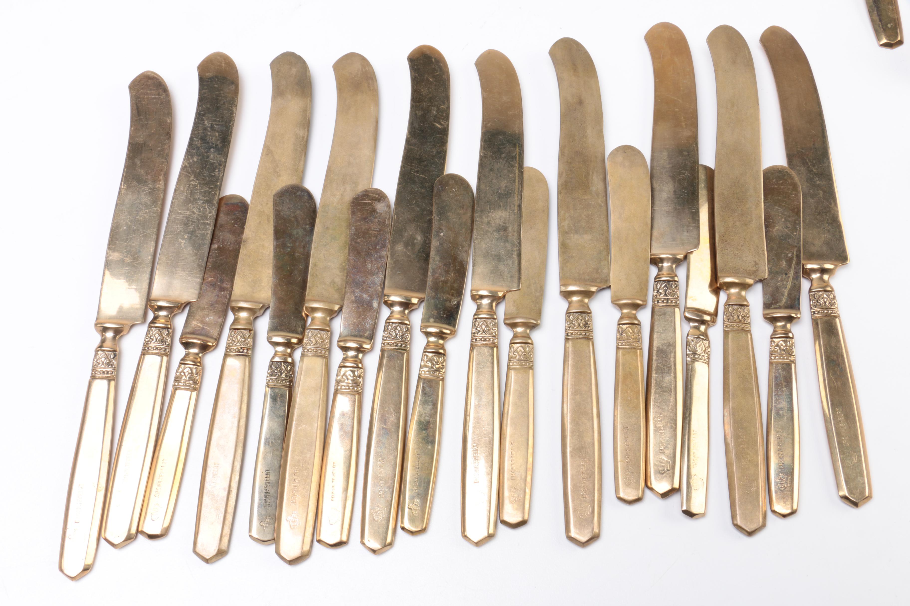 Crown Jewelry Brass Flatware Set