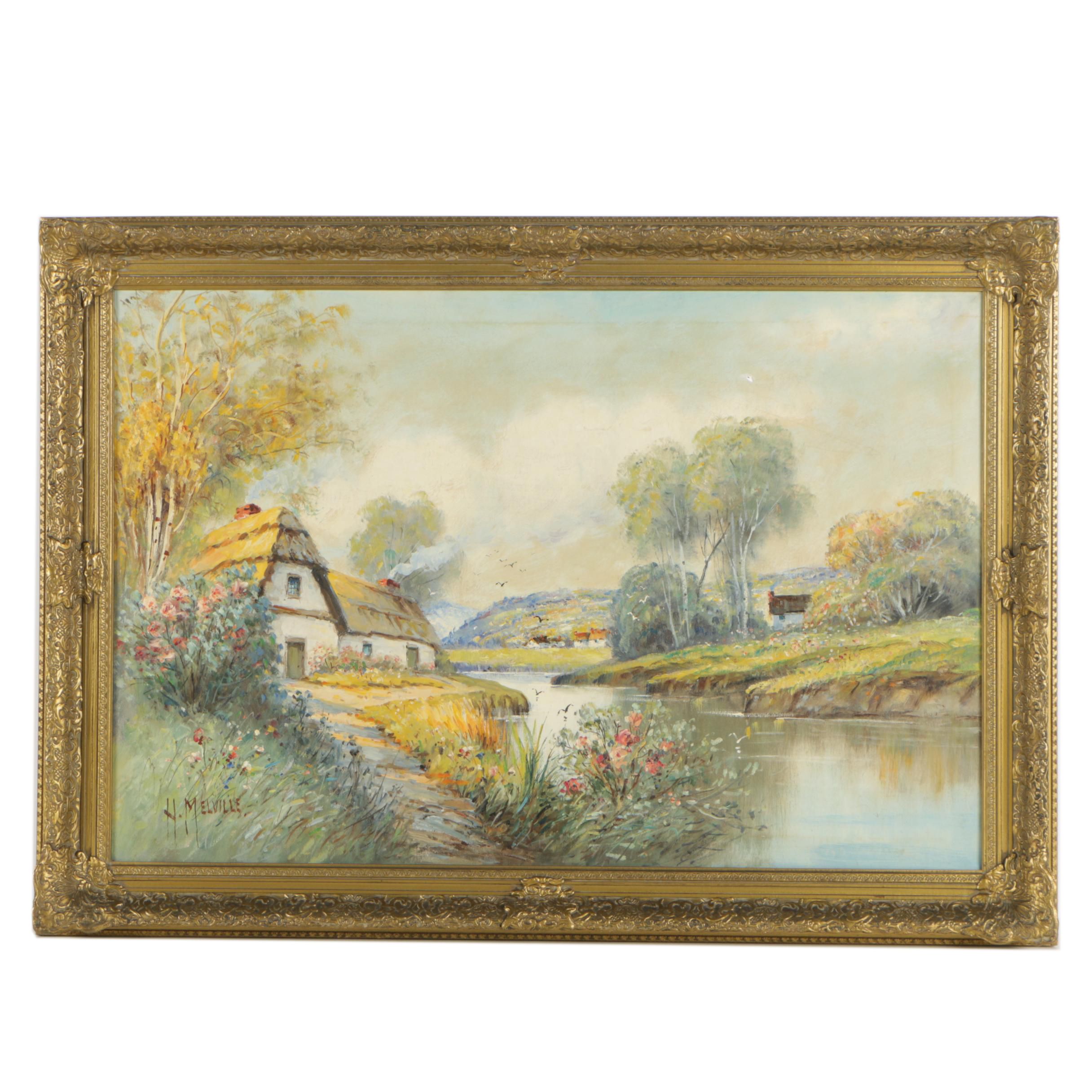 H. Melville Oil Painting "Old Homestead"