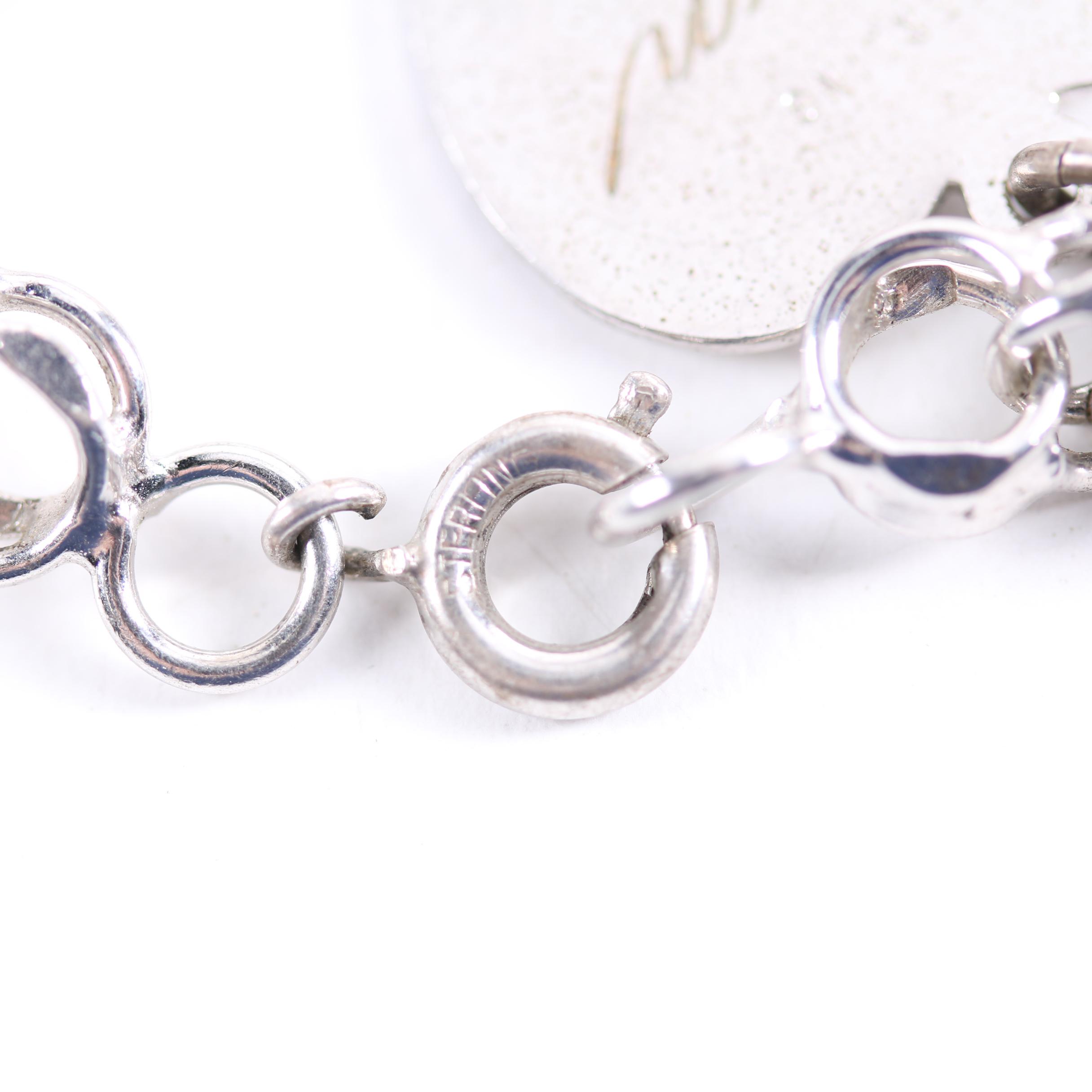 Sterling Silver Necklace, Charm Bracelet, Earrings and Brooches