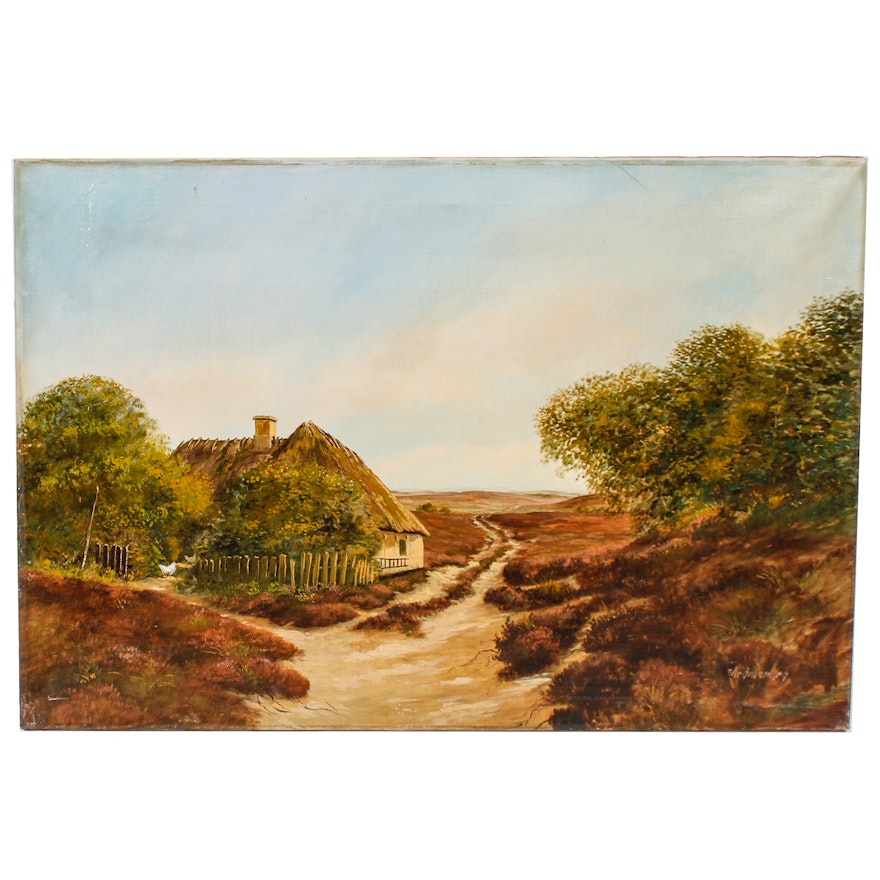 Oil Painting of a Rural Landscape