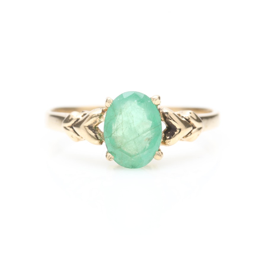 10K Yellow Gold Emerald Ring