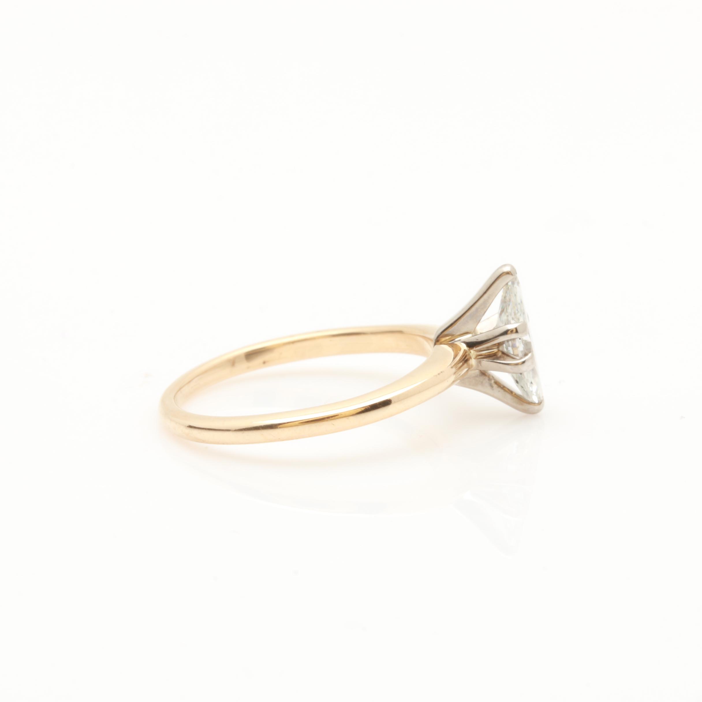 Jabel 14K Yellow Gold Marquise Diamond Solitaire Ring
