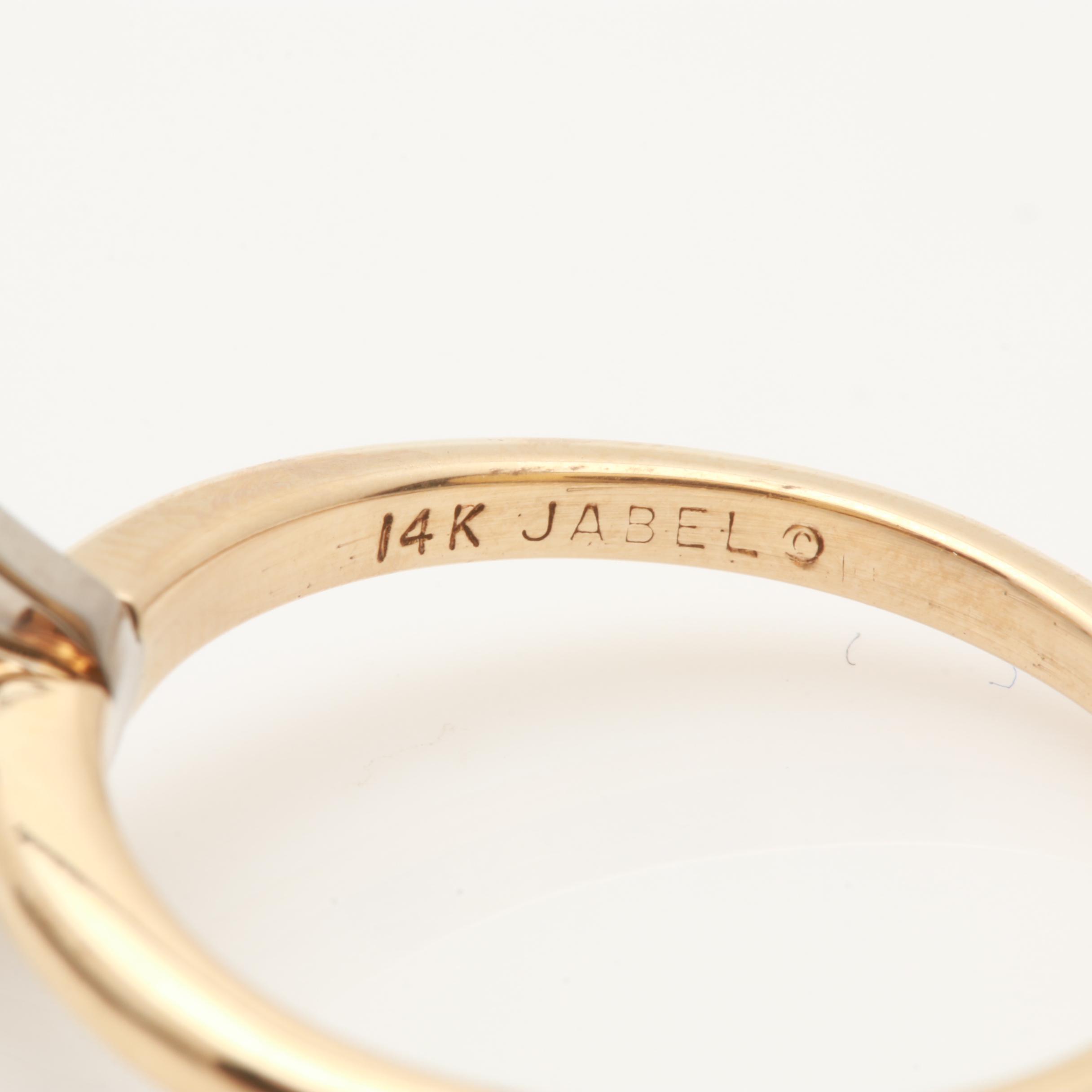 Jabel 14K Yellow Gold Marquise Diamond Solitaire Ring