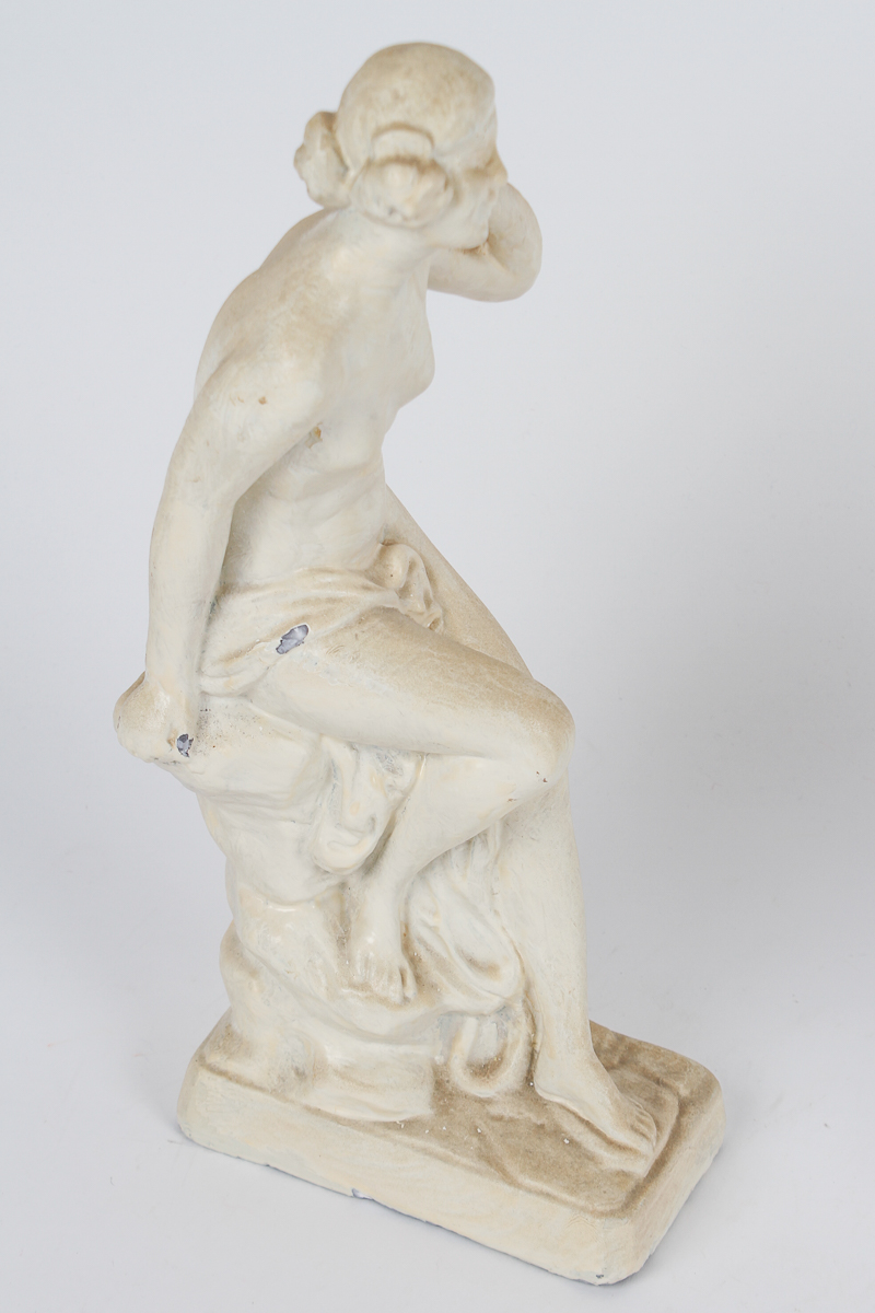 Late 20th-Century Plaster Figures of Mermaid and Female Nude