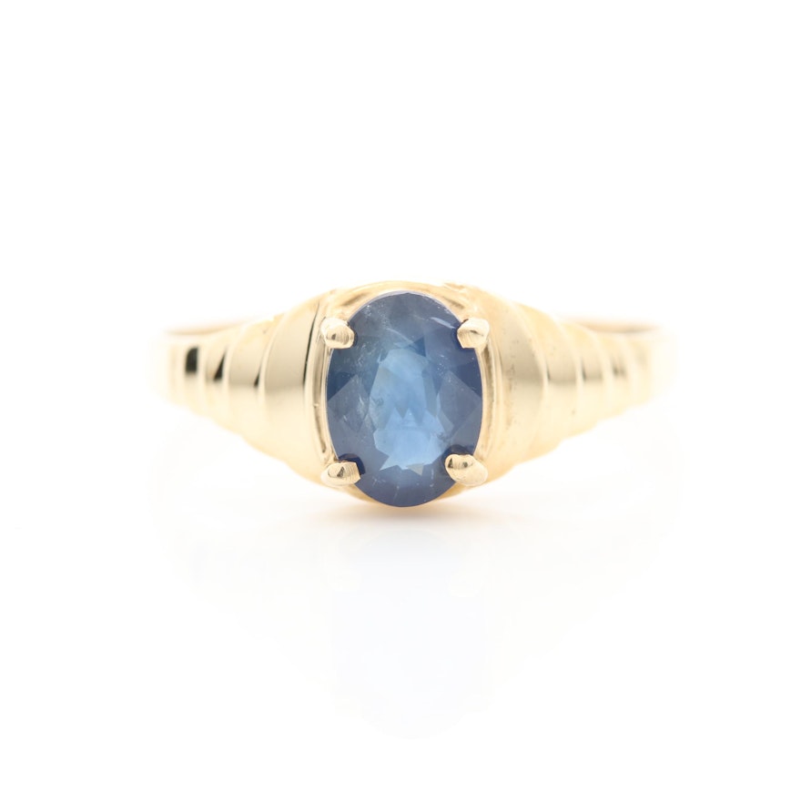 14K Yellow Gold Sapphire Ring