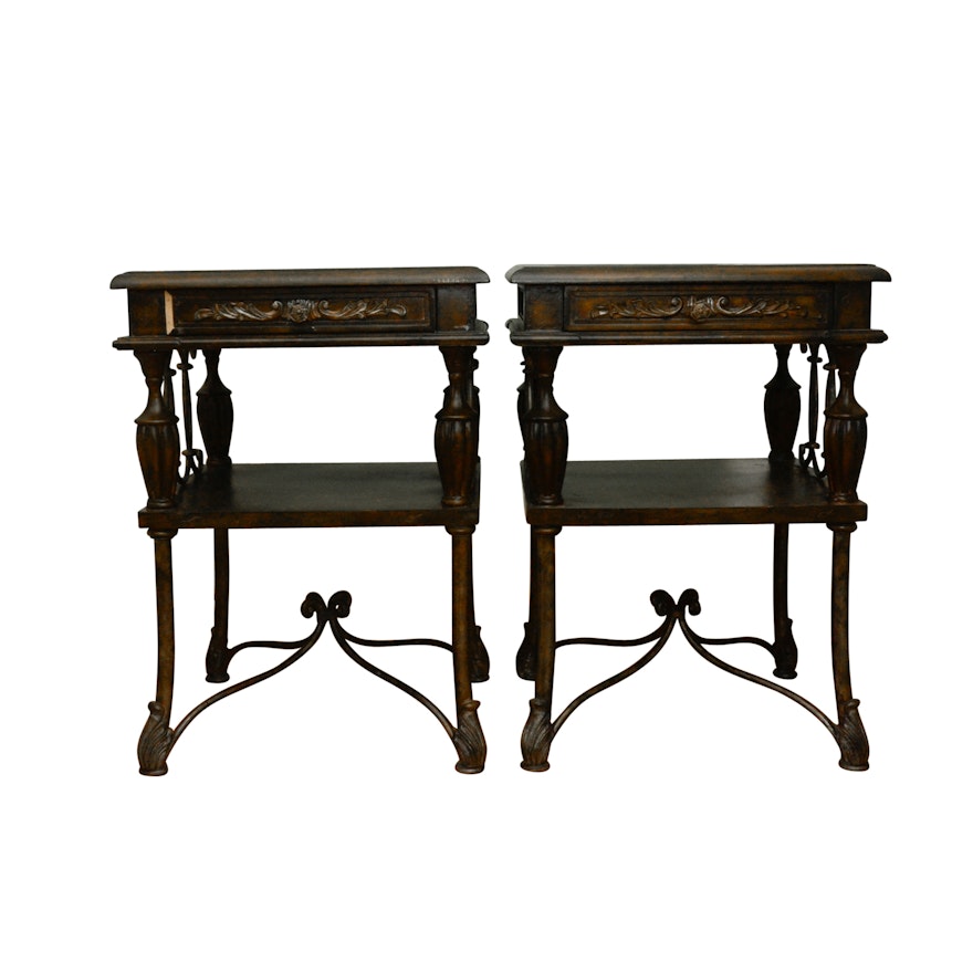 Pair of Neoclassical Style Nightstands by Robal Furniture