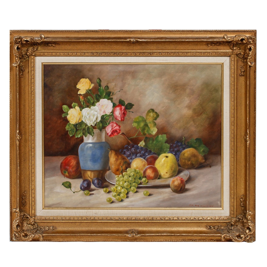 Vintage Oil Still Life Painting