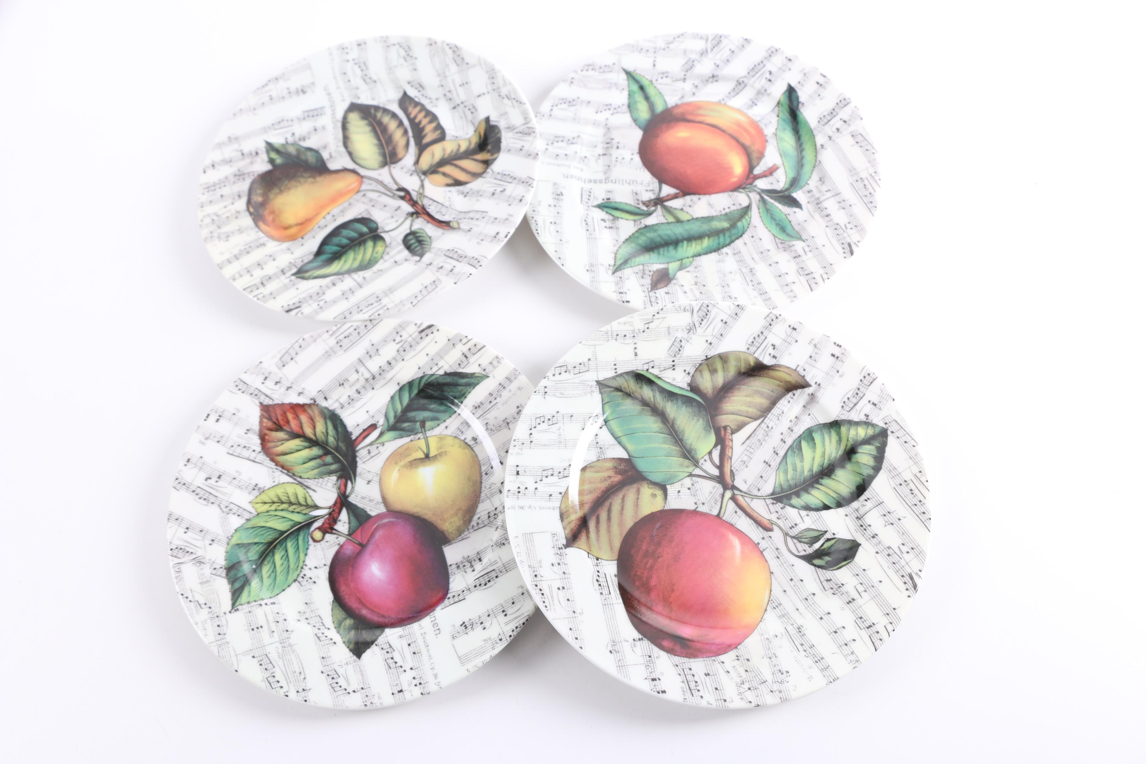 I Godinger Fruits with Sheet Music and Limoges Floral Plates