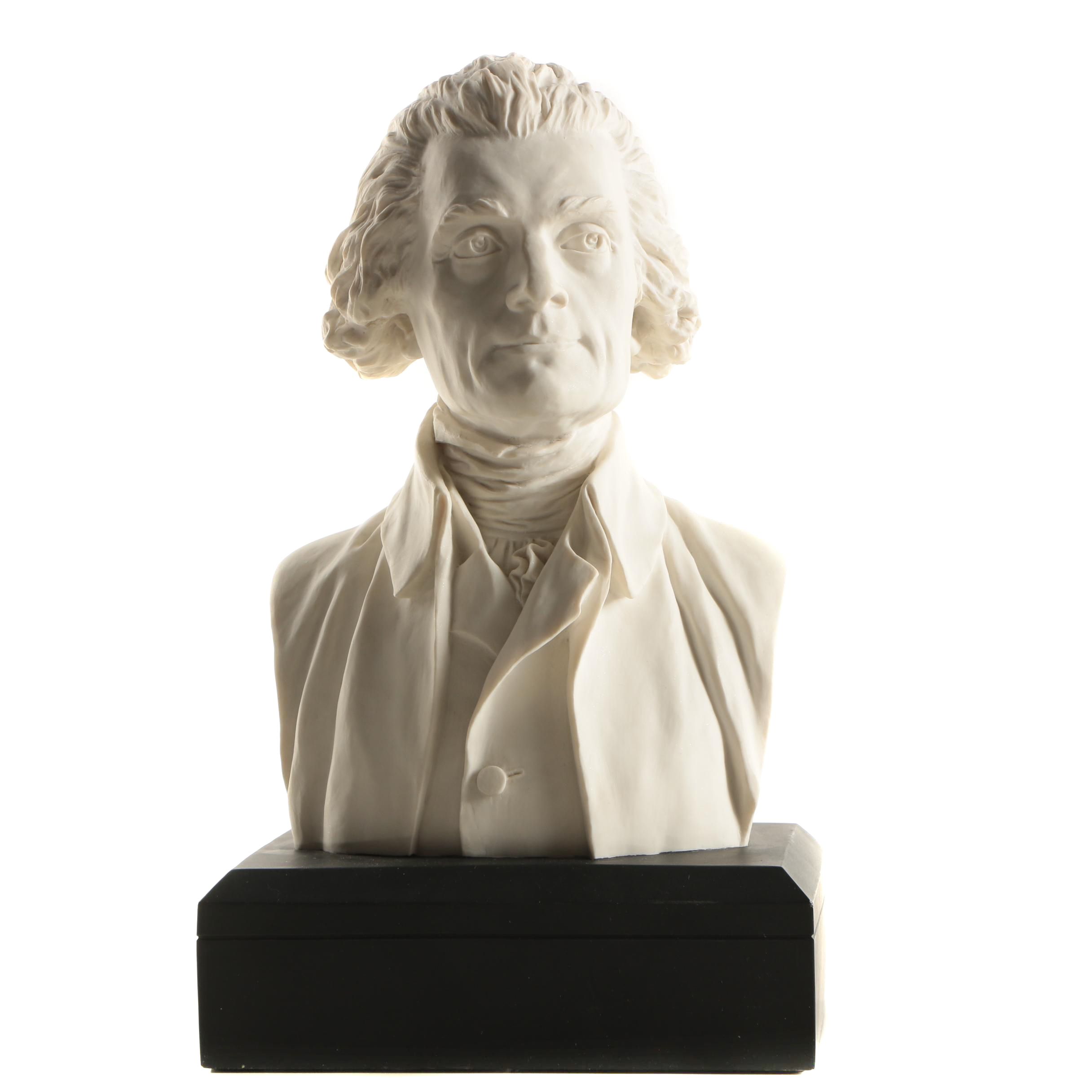 1998 Reproduction Resin Bust After Jean-Antoine Houdon of Thomas Jefferson