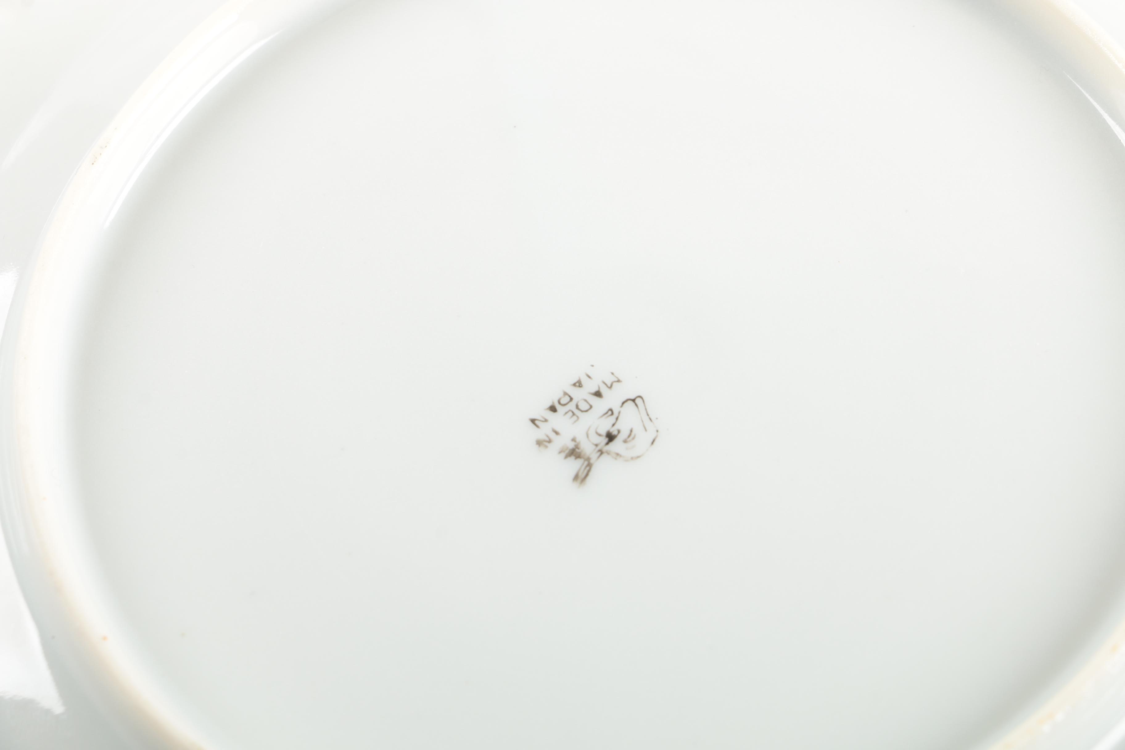 Vintage Blue and Peach Luster Tableware Including Richard Ginori and Atlas