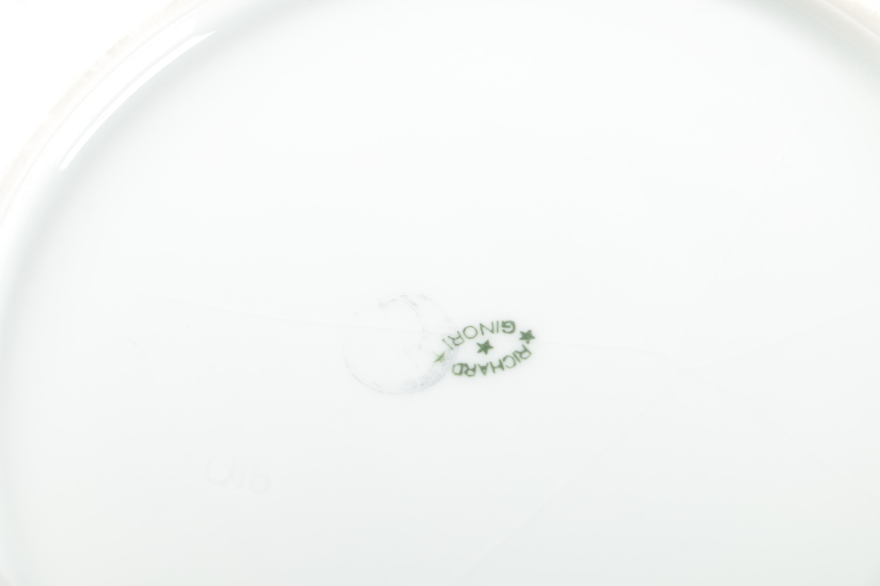 Vintage Blue and Peach Luster Tableware Including Richard Ginori and Atlas