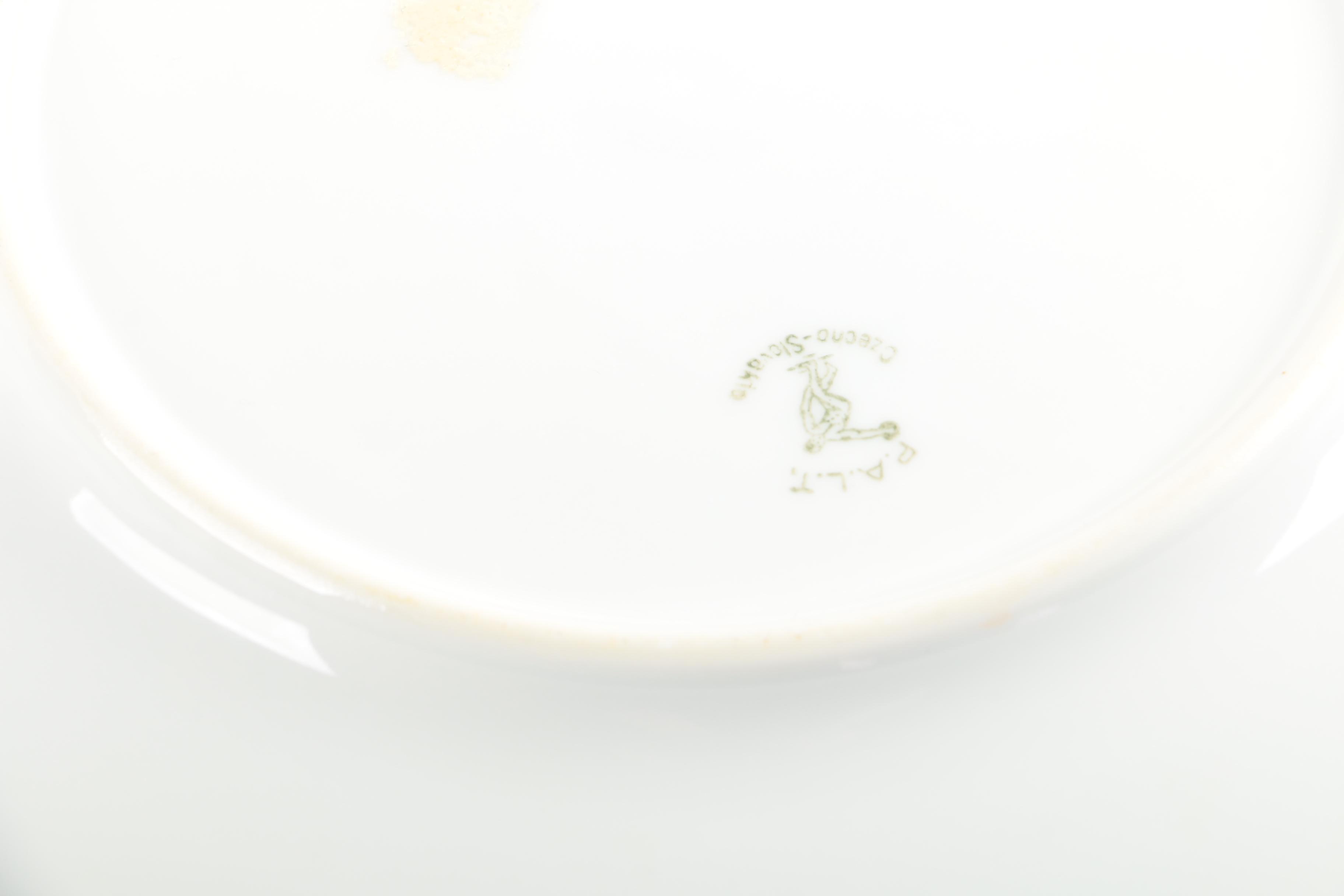 Vintage Blue and Peach Luster Tableware Including Richard Ginori and Atlas