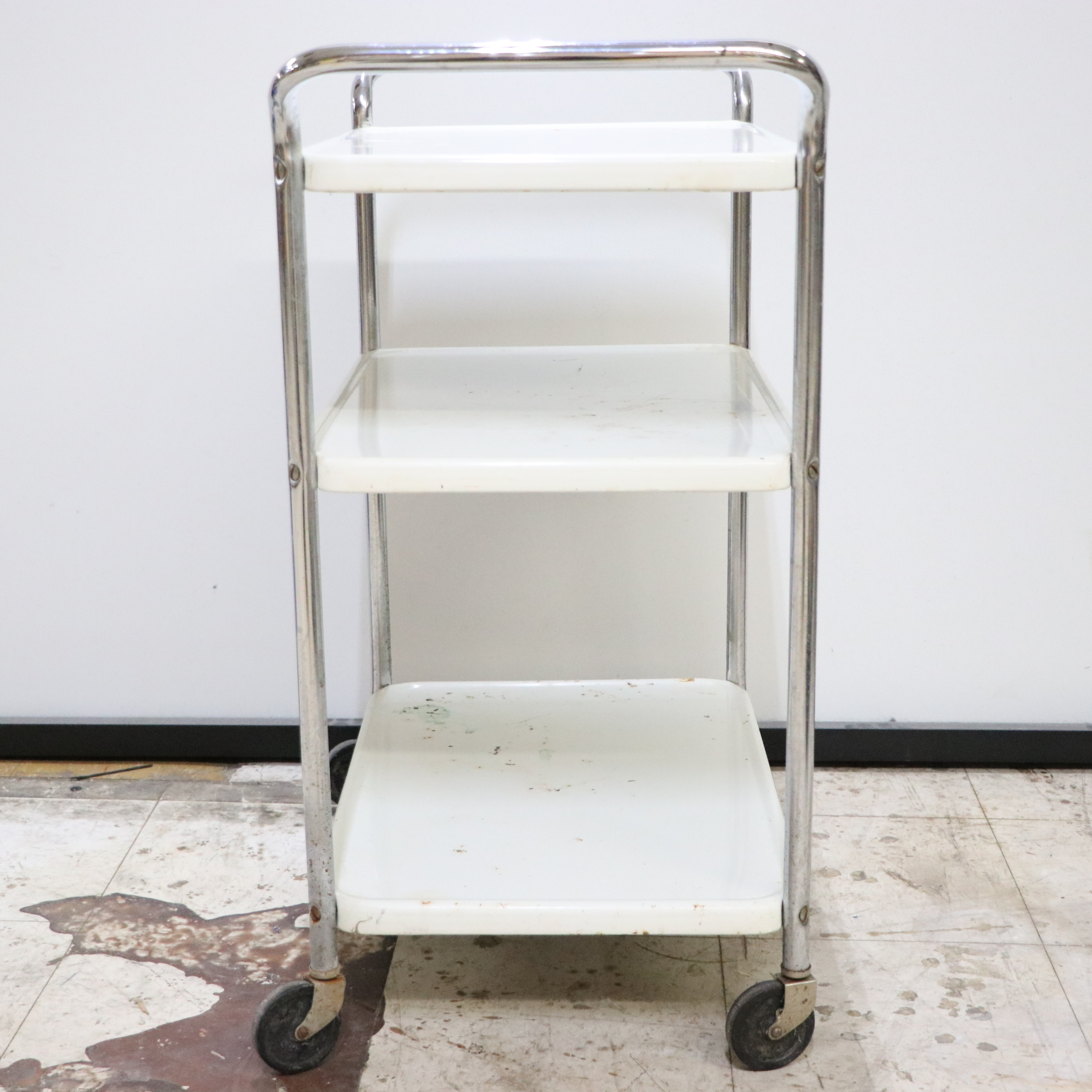 Vintage Enameled Steel Utility Cart