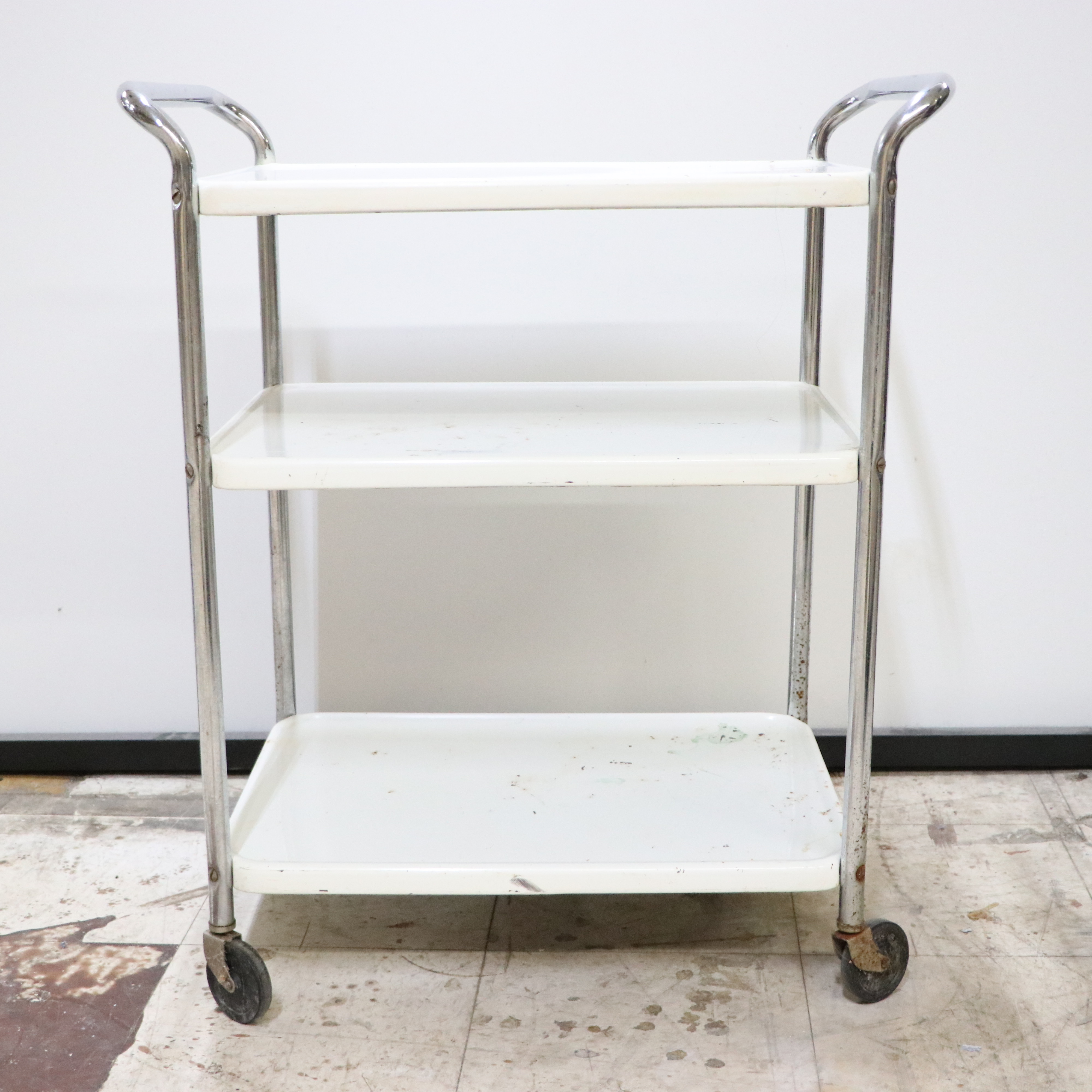 Vintage Enameled Steel Utility Cart