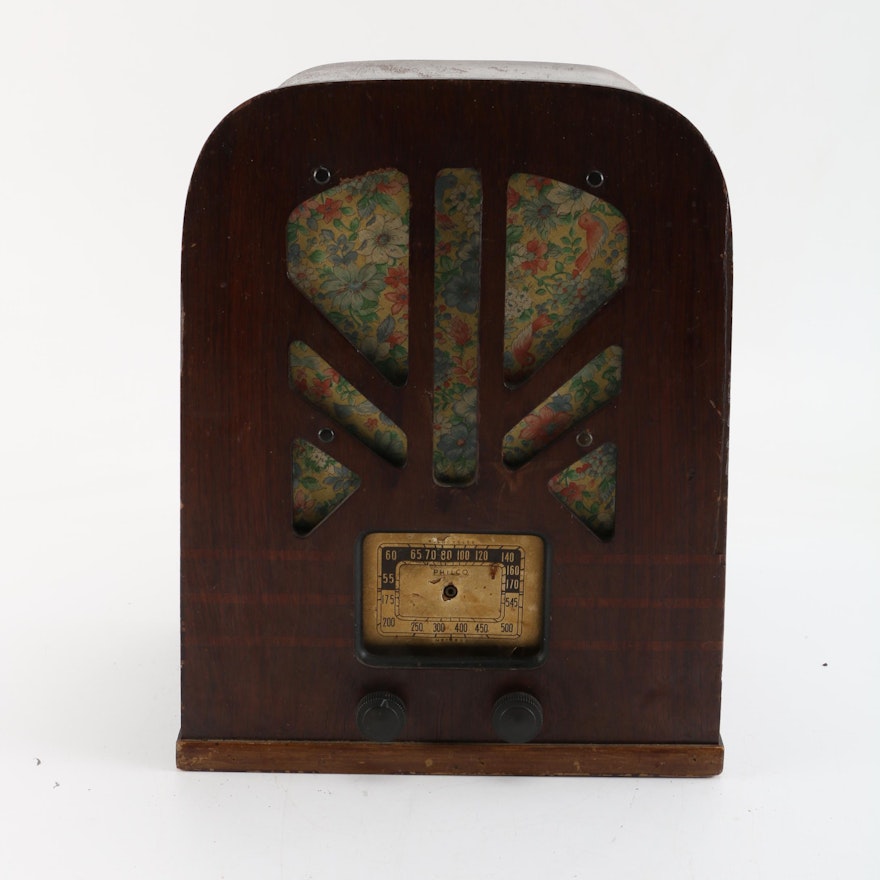 1937 Philco Model 38-35B Tombstone Style Tabletop Radio