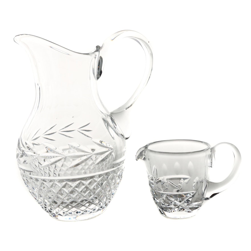 Galway Irish Crystal "Leah" Pitcher and Creamer