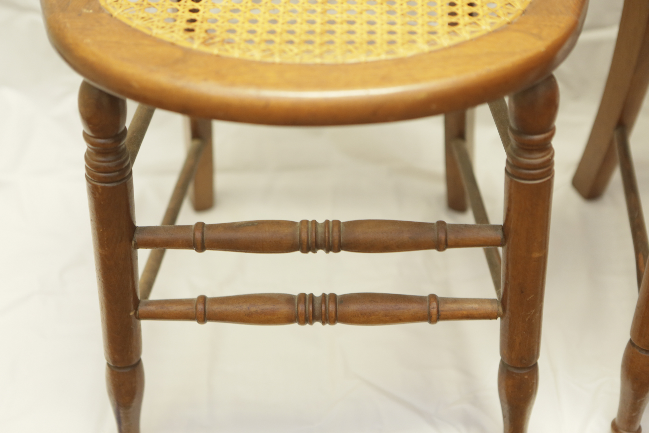 Pair of Vintage Victorian Style Cane Seat Side Chairs