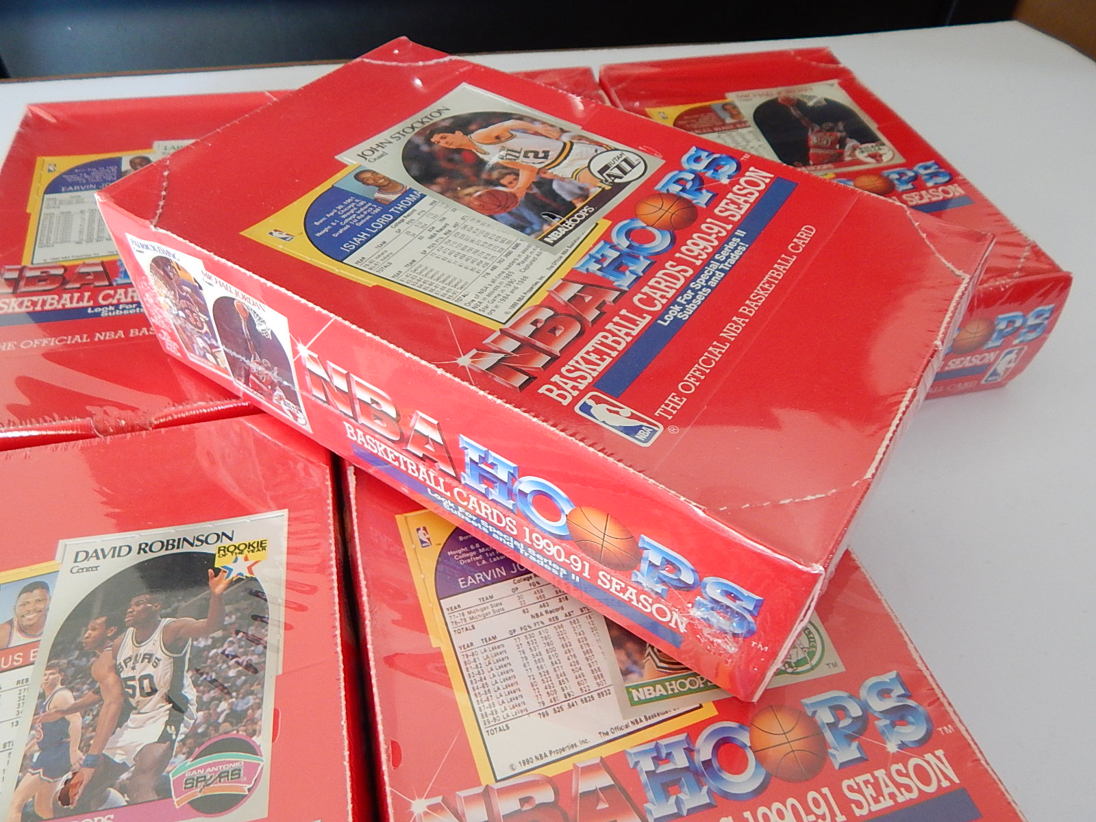 Six Factory Sealed Boxes of 1990/1991 NBA Hoops Basketball Card Packs
