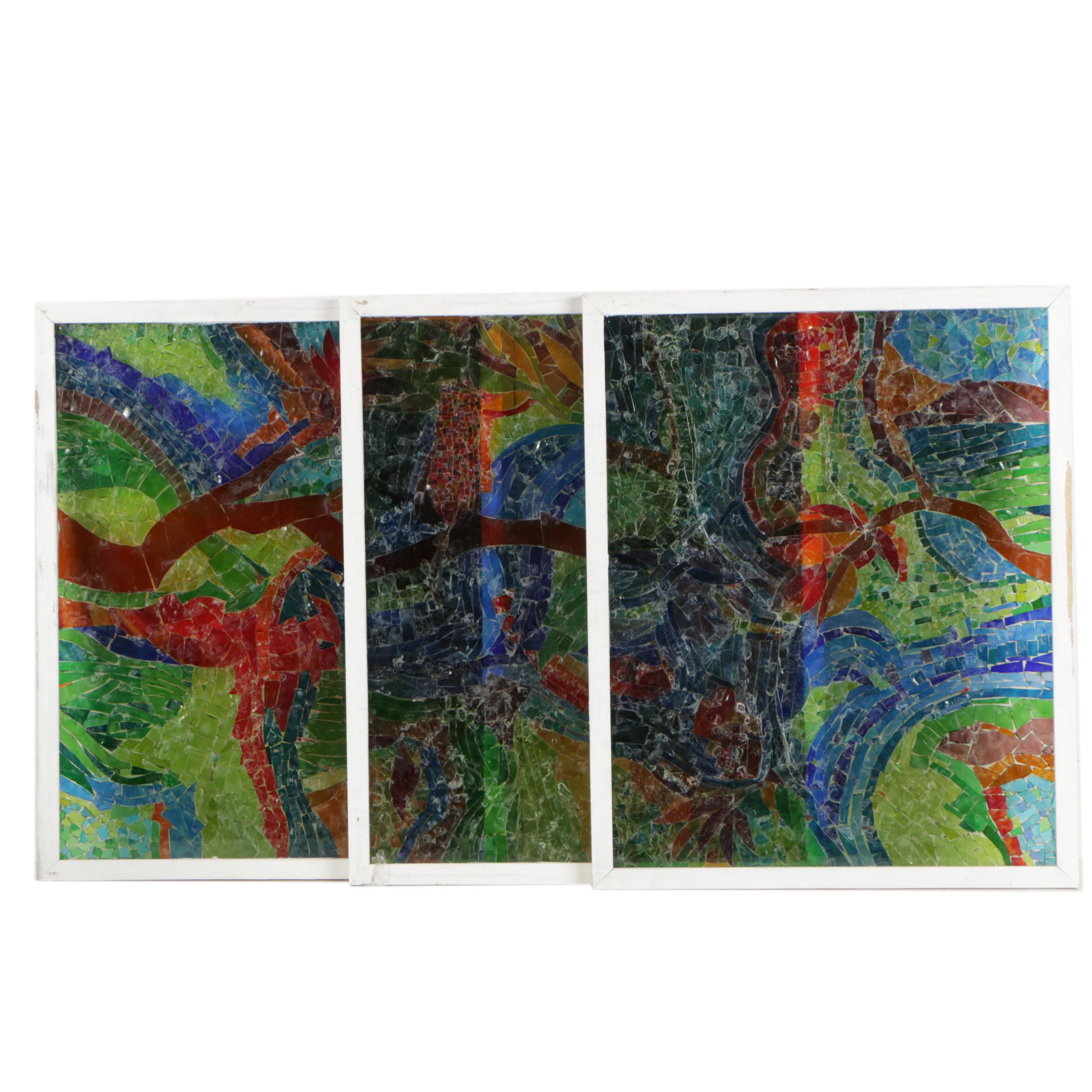 Stained Glass Tree of Life Mosaic Panels By Rubin Steinberg