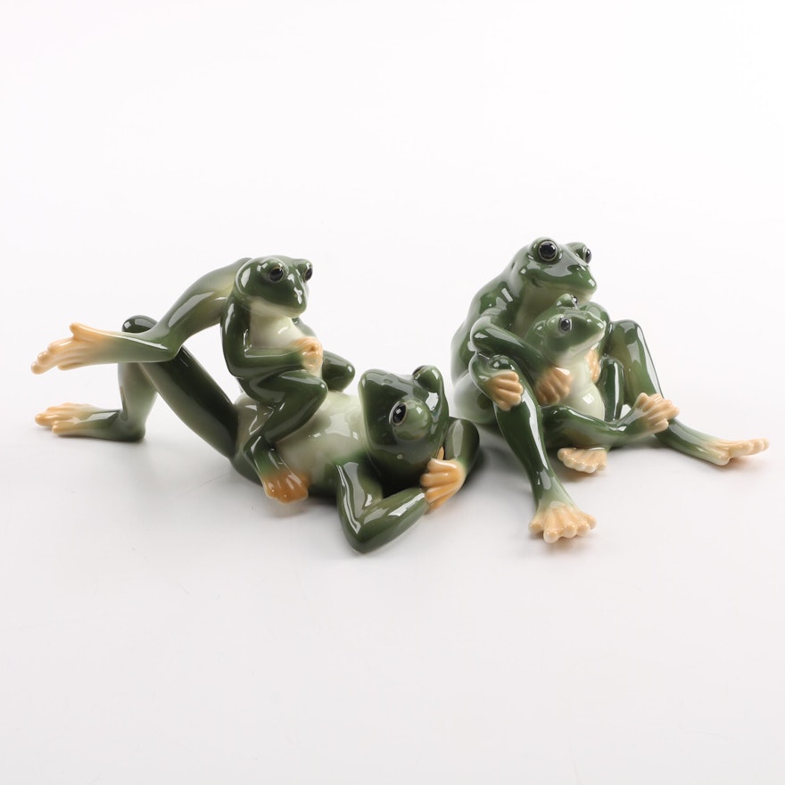 Franz Porcelain Frog Family Figurines