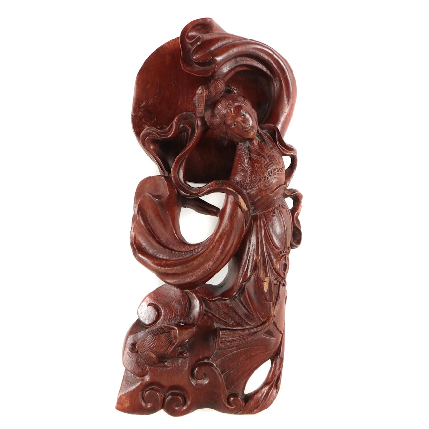 Chinese Wood Wall Sculpture of Chang'e