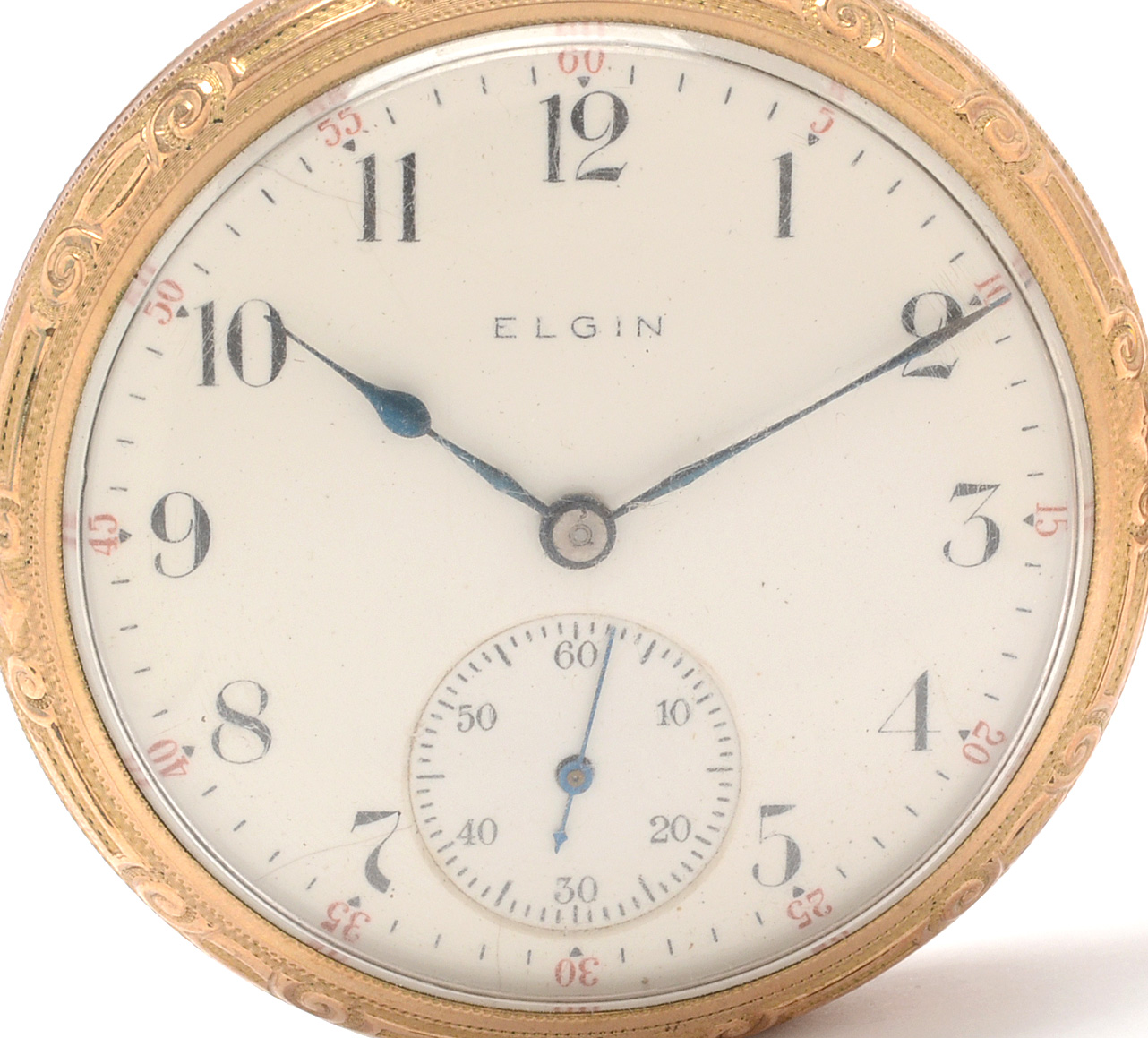 Open Face Elgin Sidewinder Pocket Watch