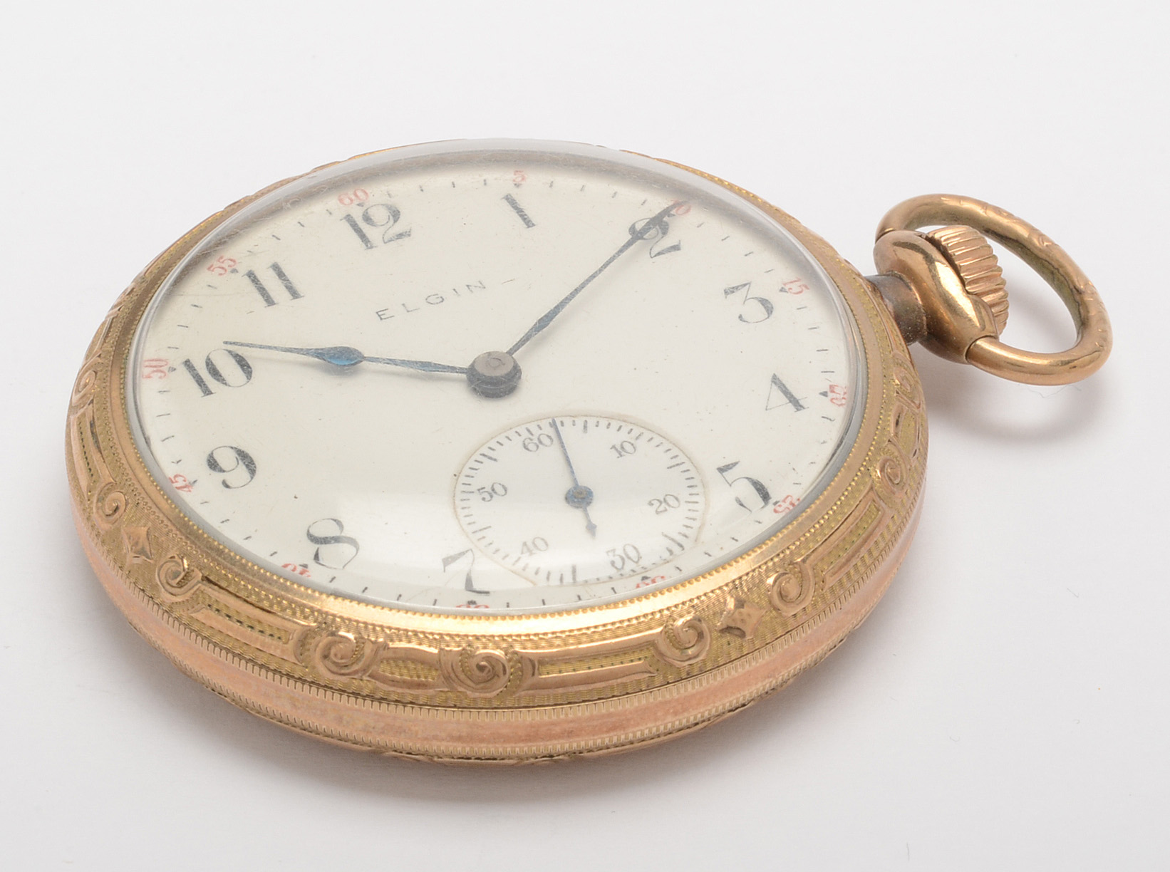 Open Face Elgin Sidewinder Pocket Watch