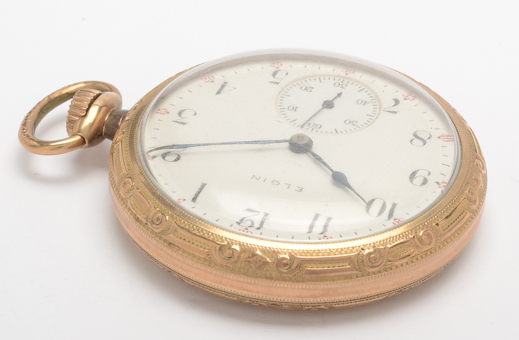 Open Face Elgin Sidewinder Pocket Watch