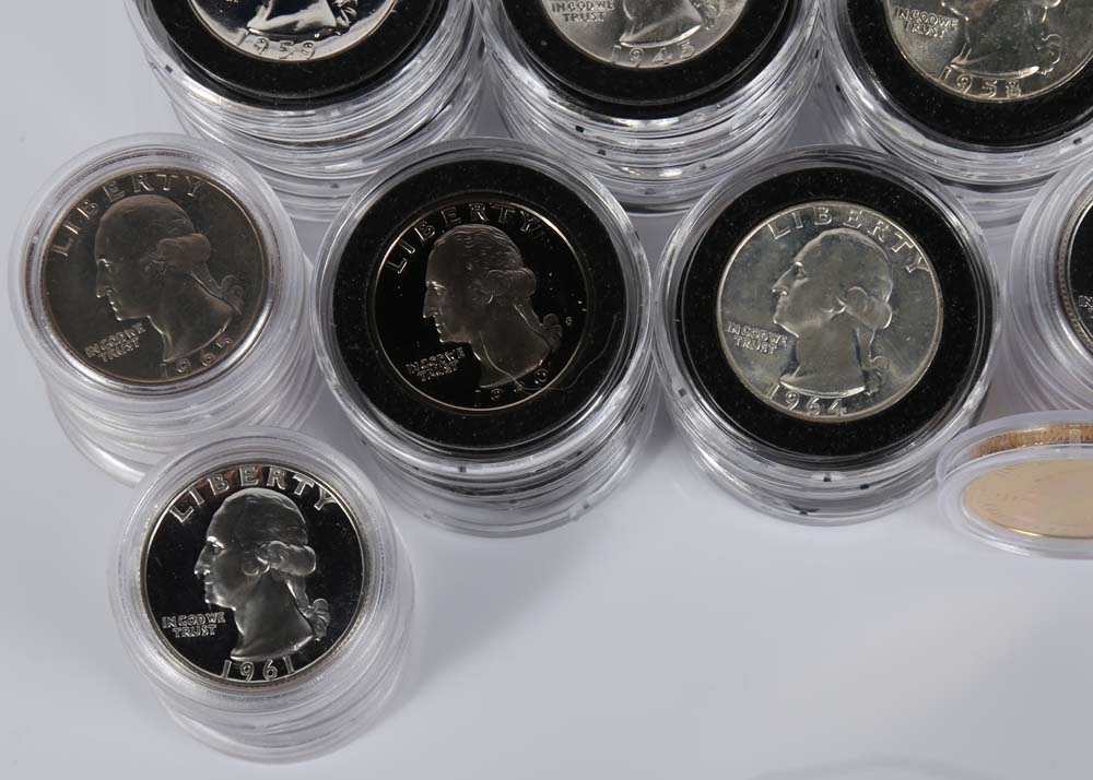 Forty-One 1941-1964 Washington Silver Quarters