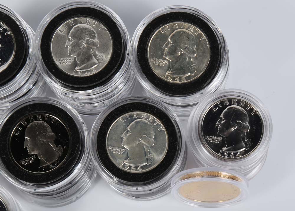 Forty-One 1941-1964 Washington Silver Quarters