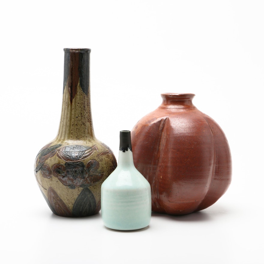 Wheel Thrown Stoneware and Porcelain Vases