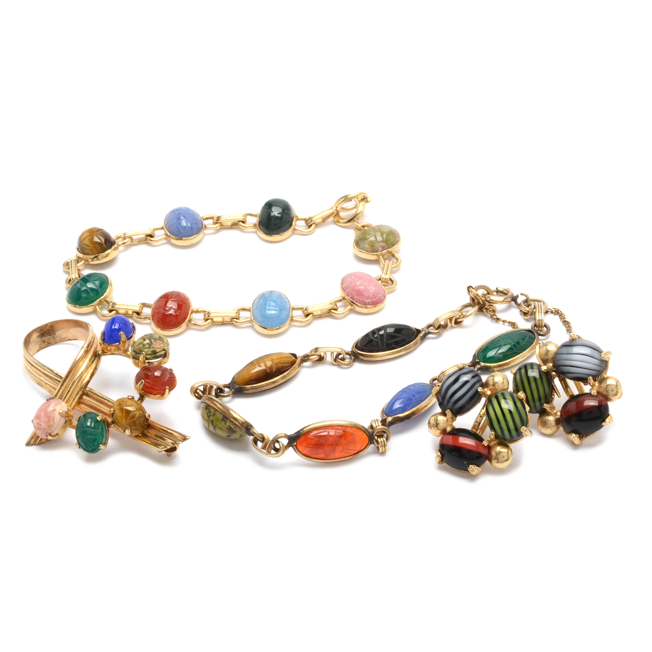 Vintage Gold-Filled Scarab Jewelry