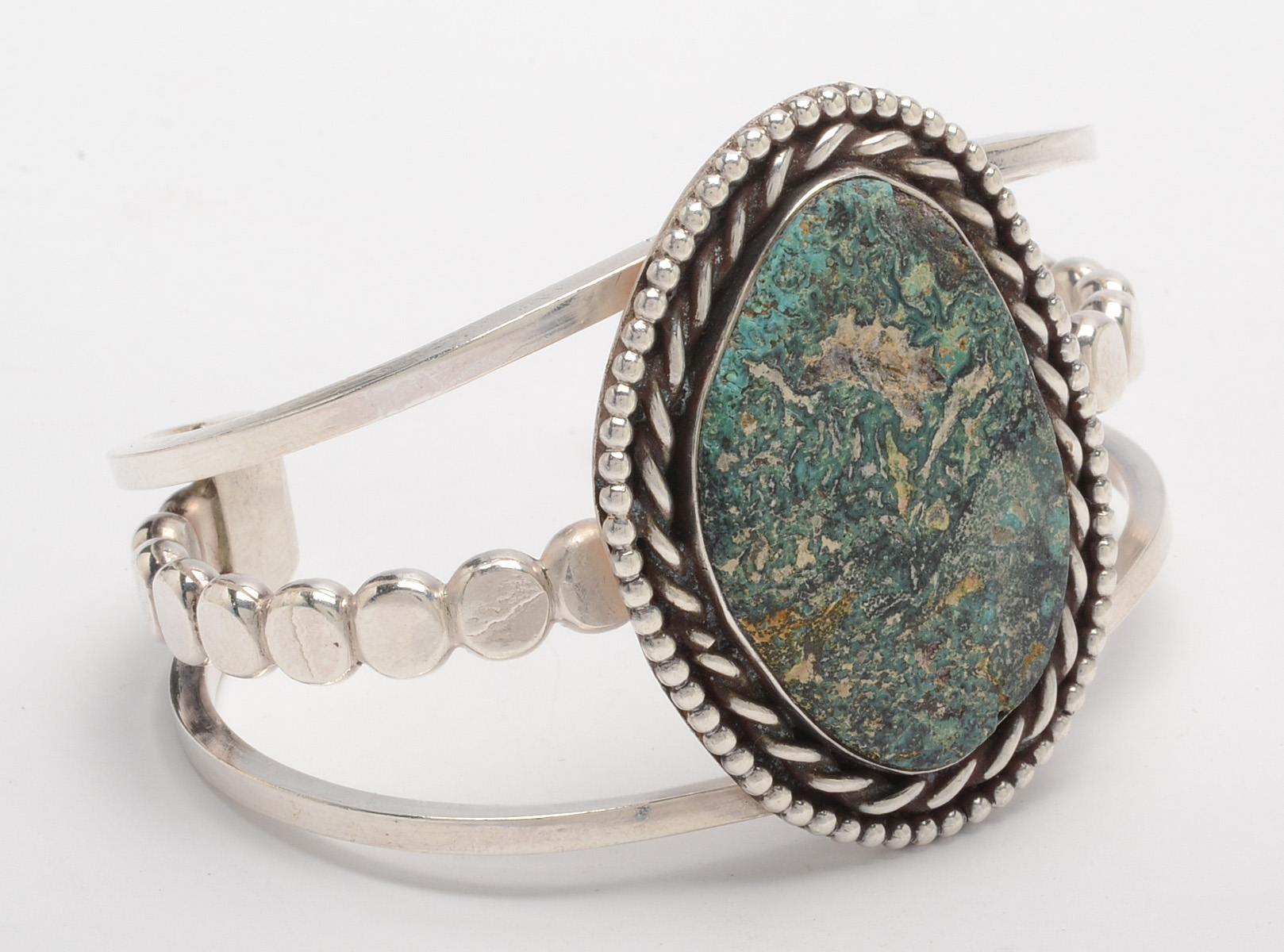 Sterling Silver Eilat Stone Triple-Split Shank Cuff Bracelet