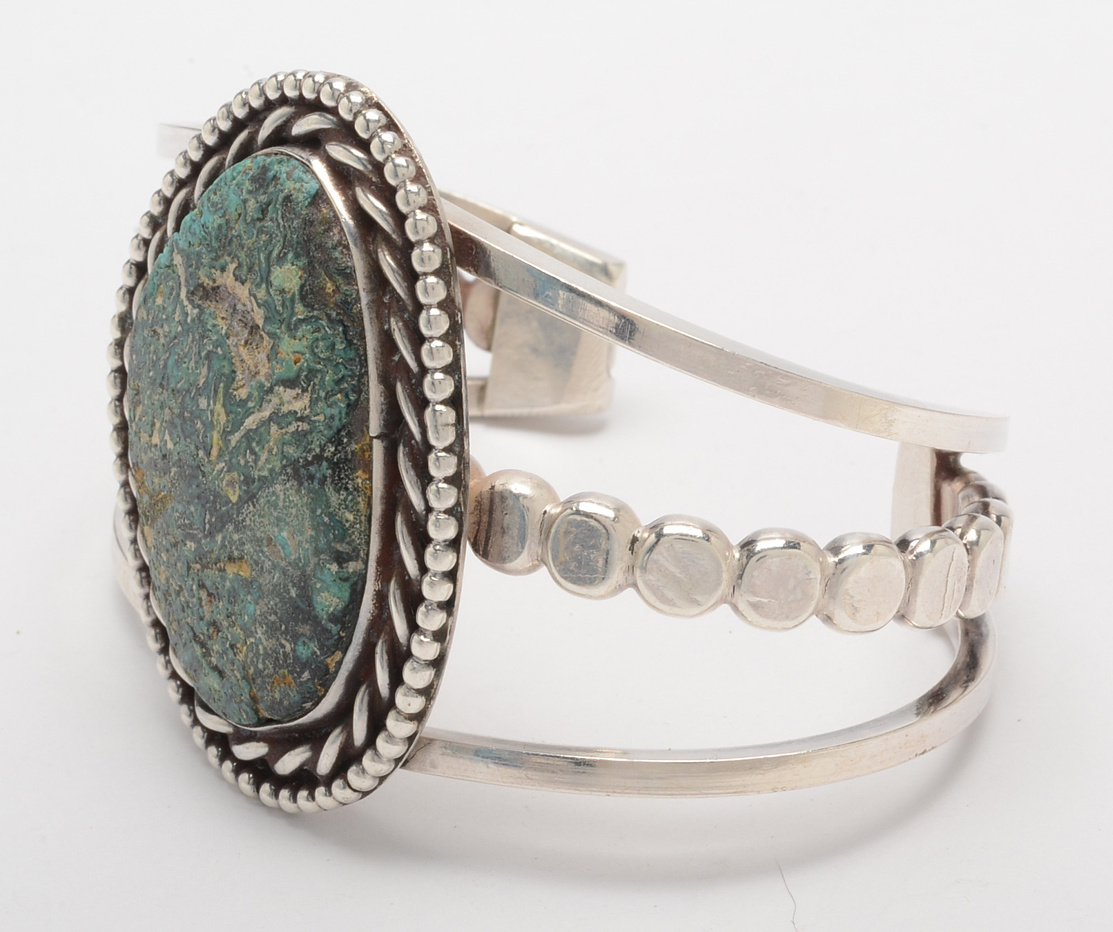 Sterling Silver Eilat Stone Triple-Split Shank Cuff Bracelet