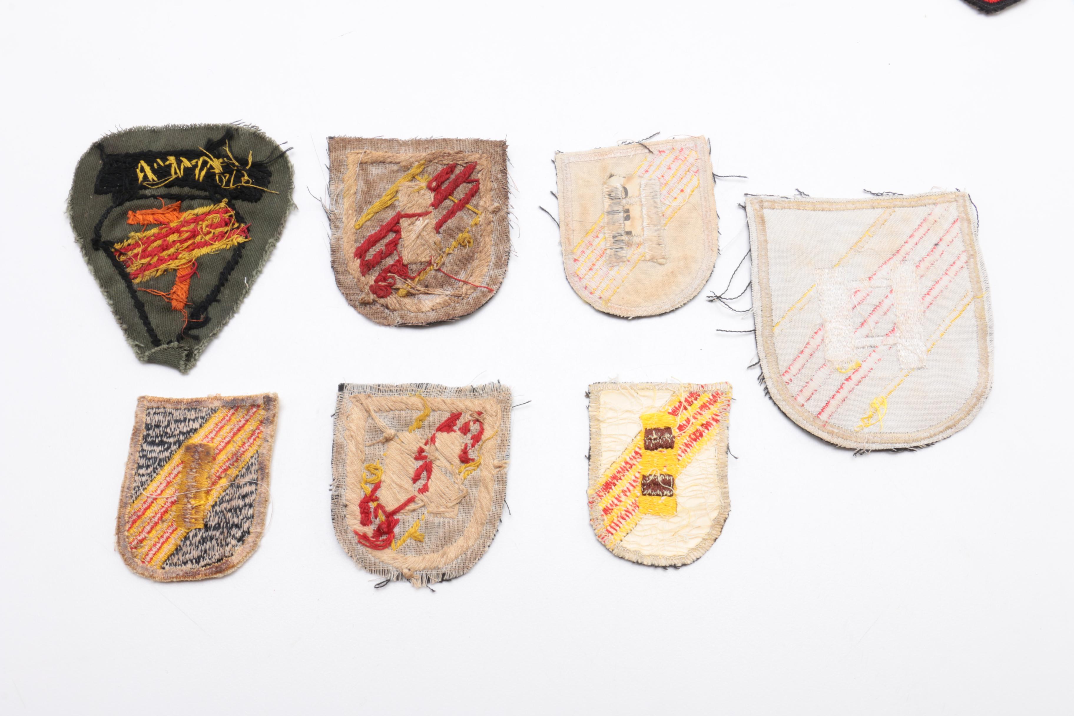 Assorted Vietnam Era Military Patches Including Handmade MAC-SOG Patches
