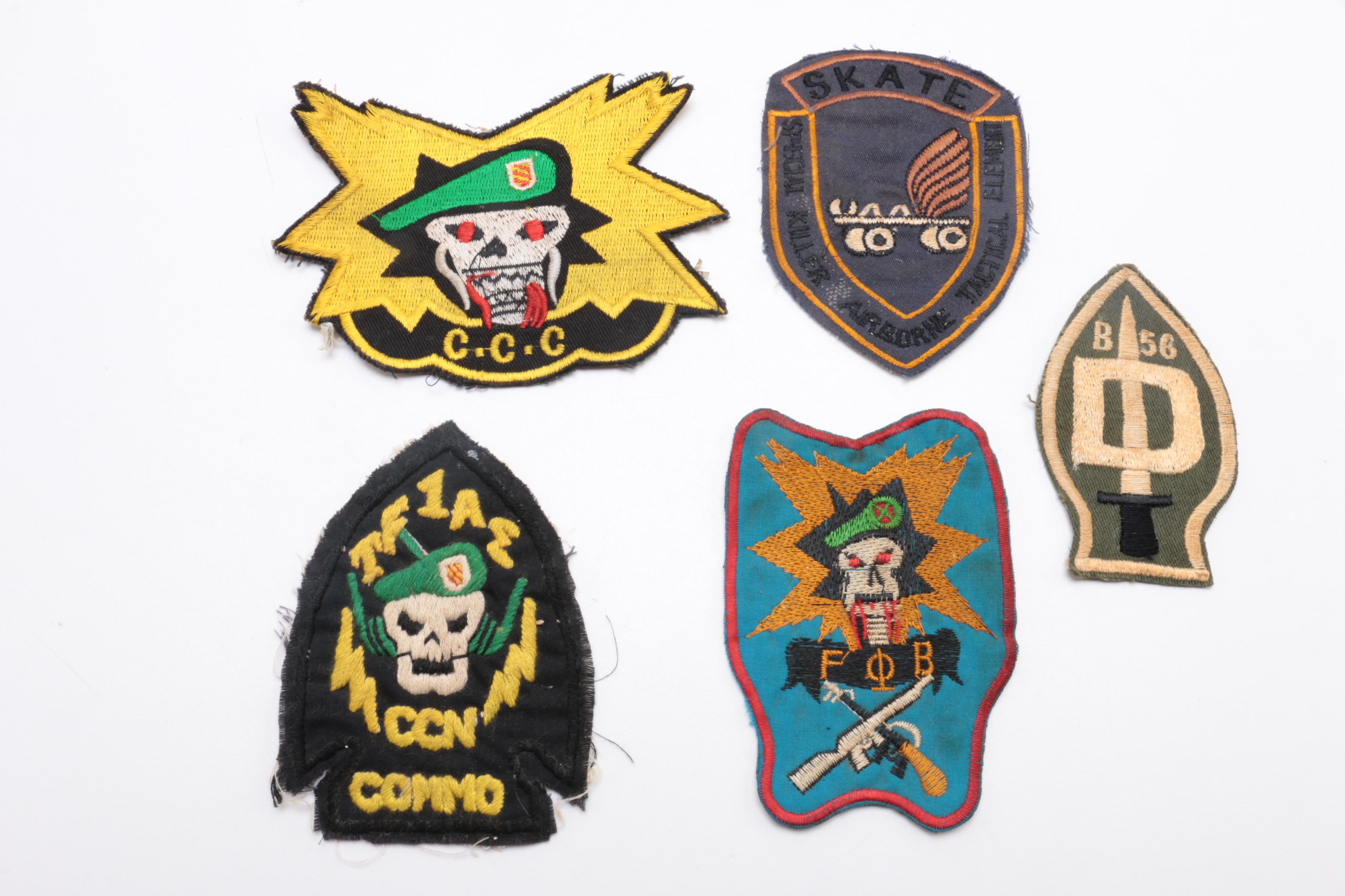 Assorted Vietnam Era Military Patches Including Handmade MAC-SOG Patches