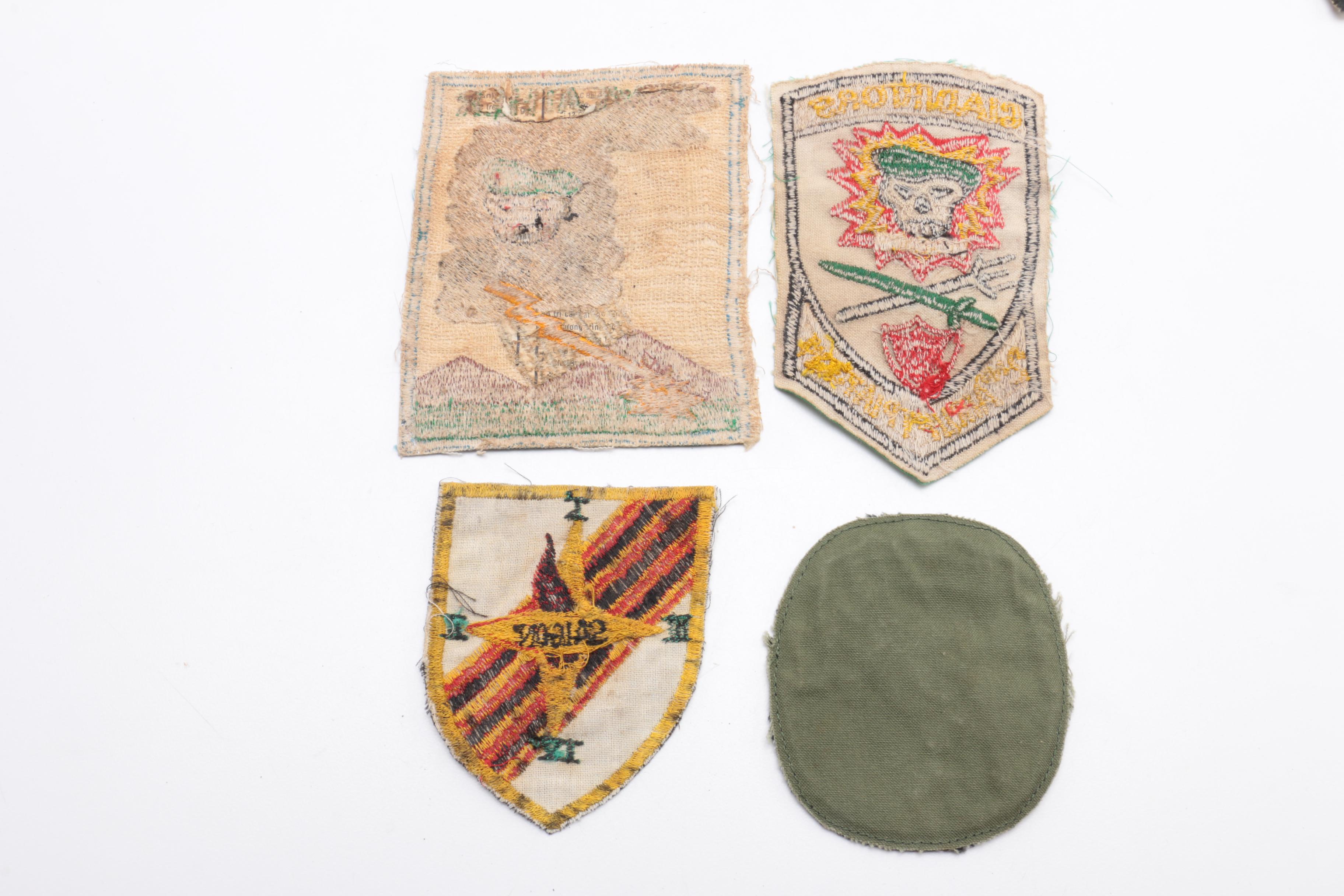 Assorted Vietnam Era Military Patches Including Handmade MAC-SOG Patches