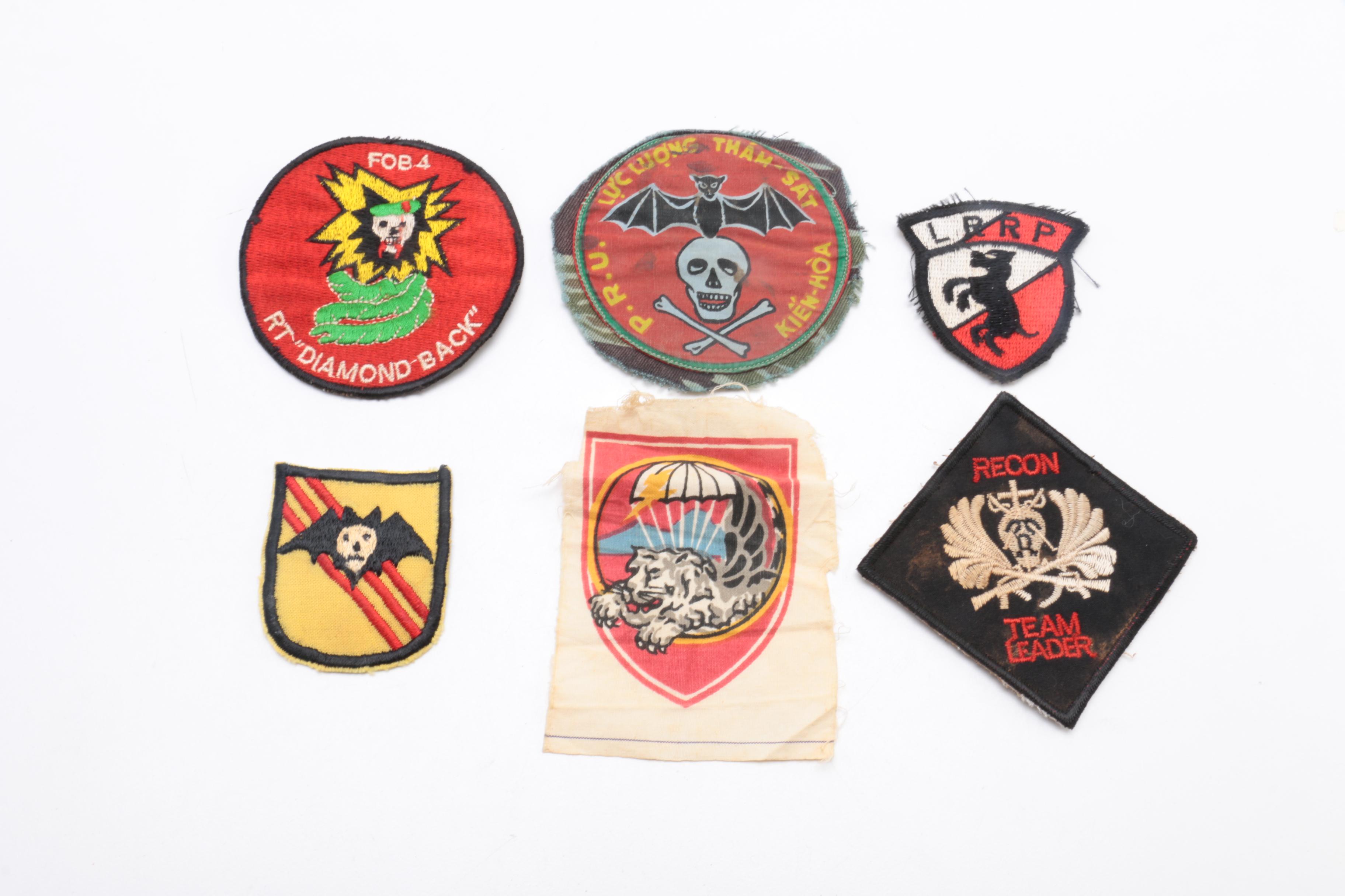 Assorted Vietnam Era Military Patches Including Handmade MAC-SOG Patches