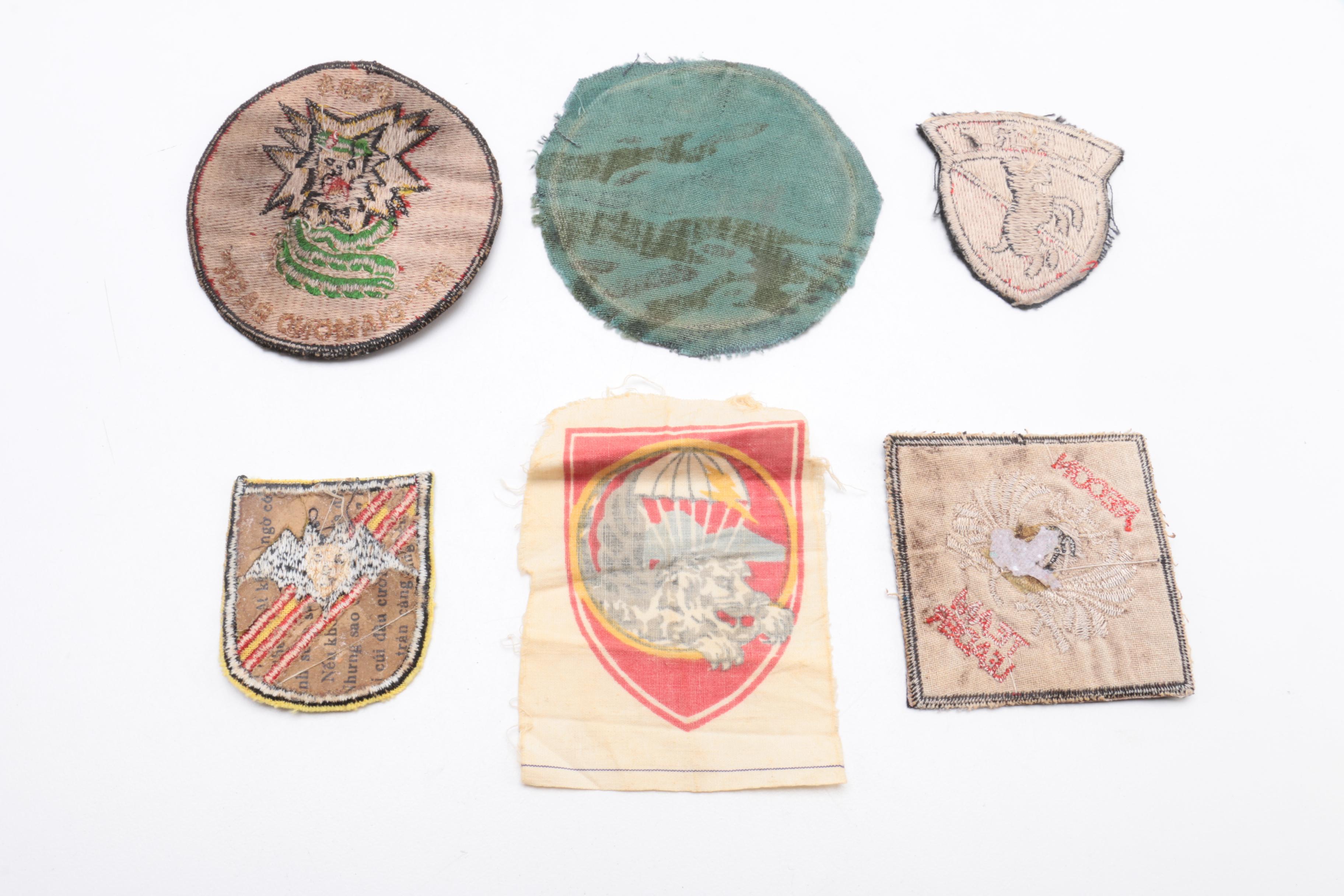 Assorted Vietnam Era Military Patches Including Handmade MAC-SOG Patches