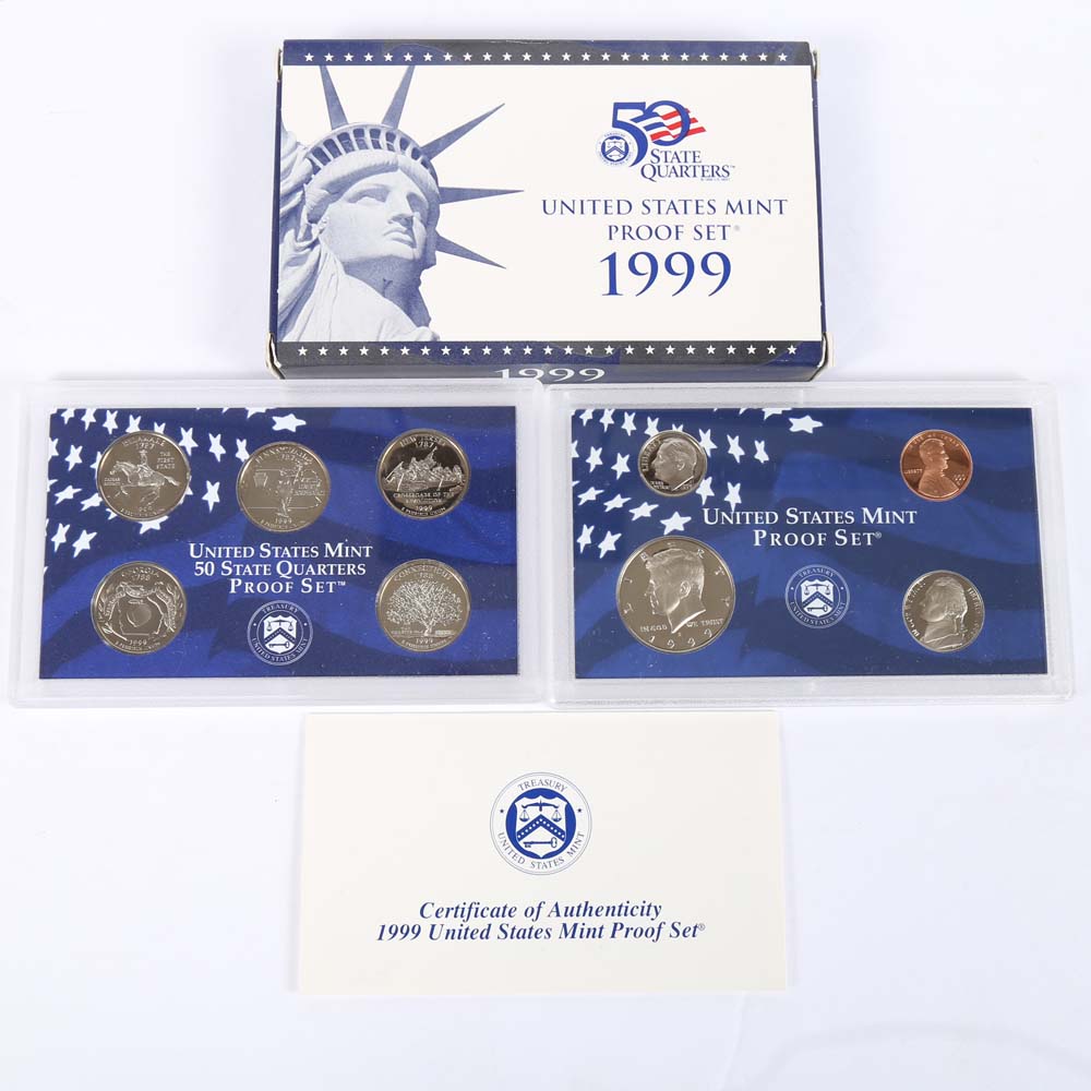 1999 United States Mint Proof Set and 2001 United States Mint Proof Set