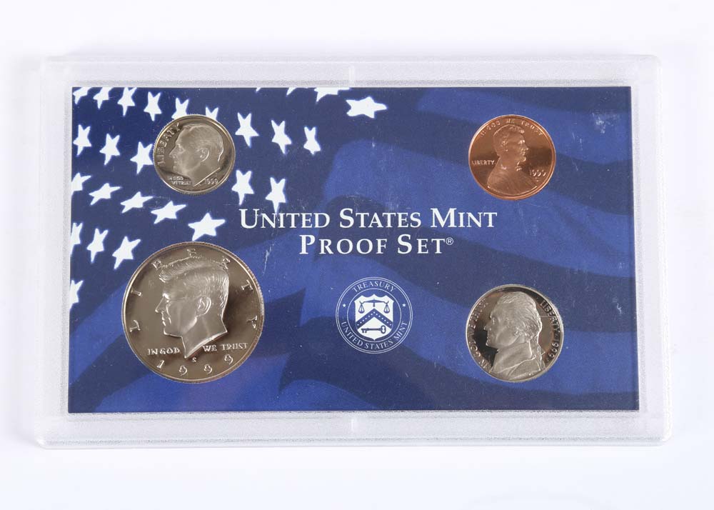 1999 United States Mint Silver Proof Set and a 1999 Proof Set
