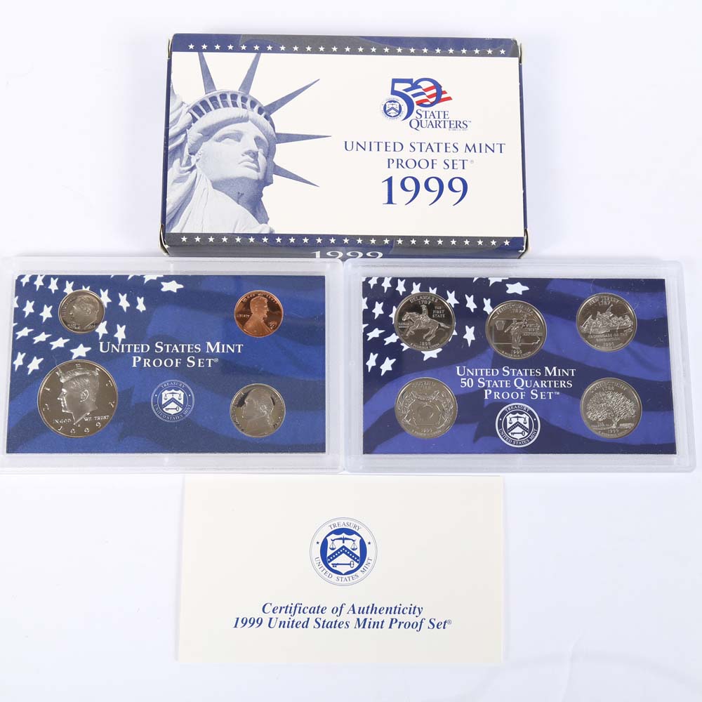 1999 United States Mint Proof Set and 2001 United States Mint Proof Set