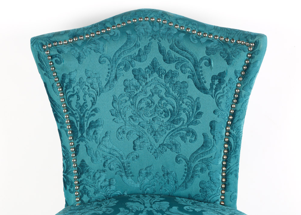 Contemporary Damask Covered Side Chairs