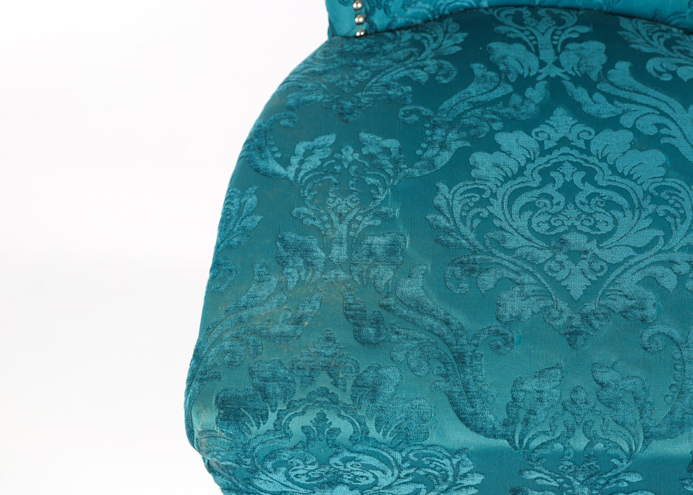 Contemporary Damask Covered Side Chairs