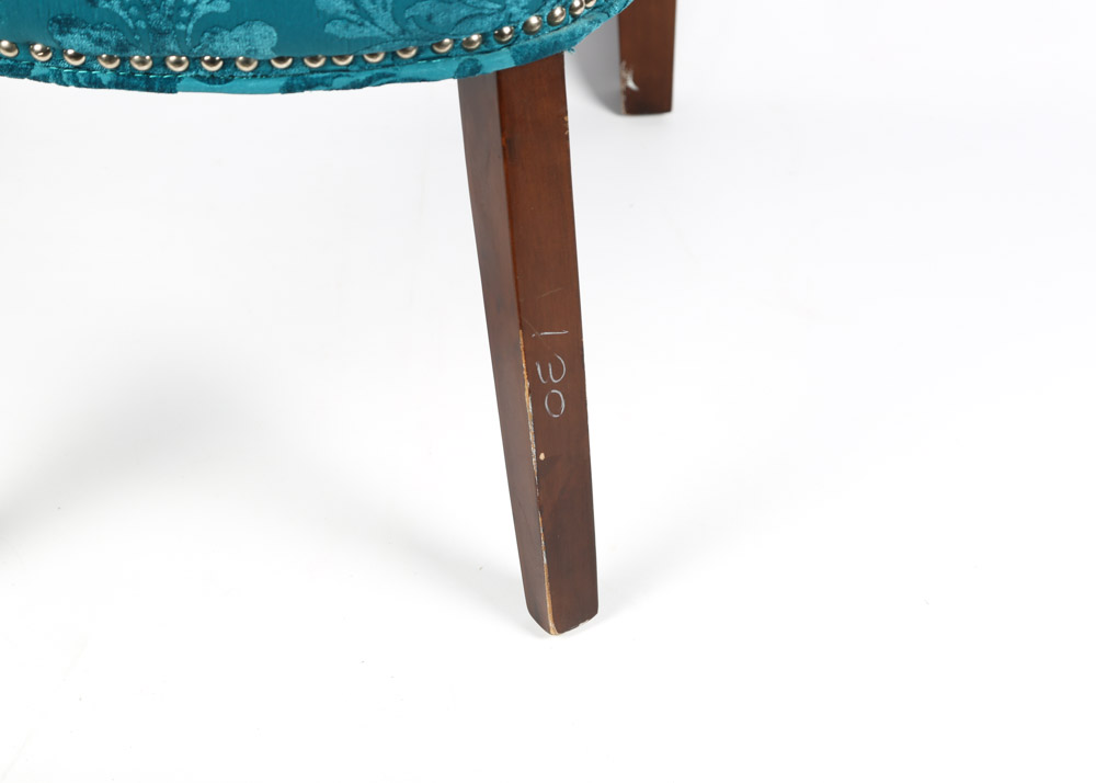 Contemporary Damask Covered Side Chairs