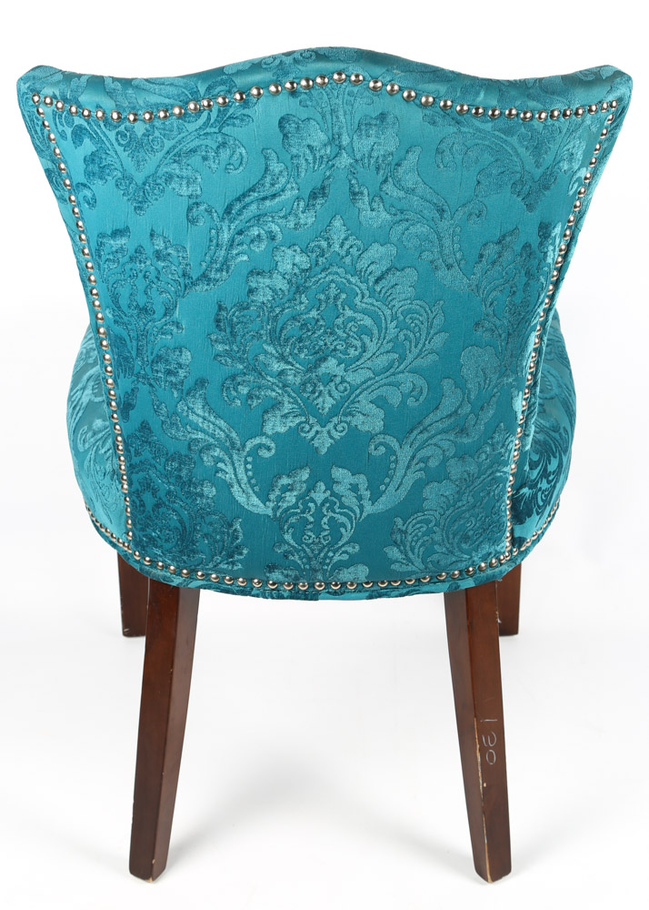 Contemporary Damask Covered Side Chairs