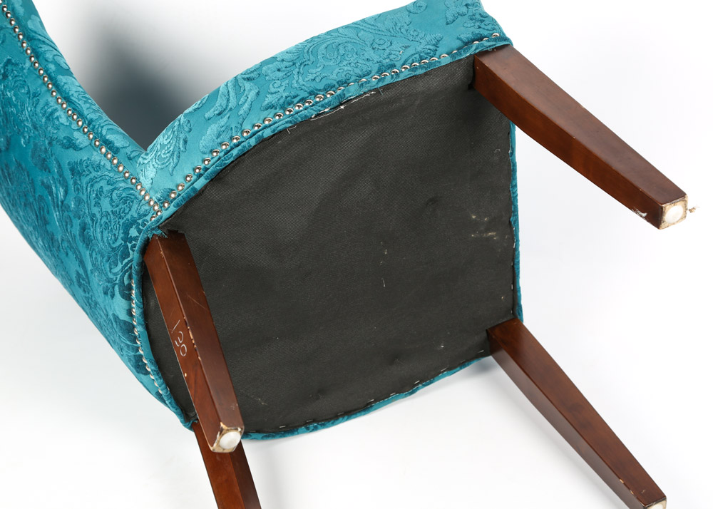 Contemporary Damask Covered Side Chairs