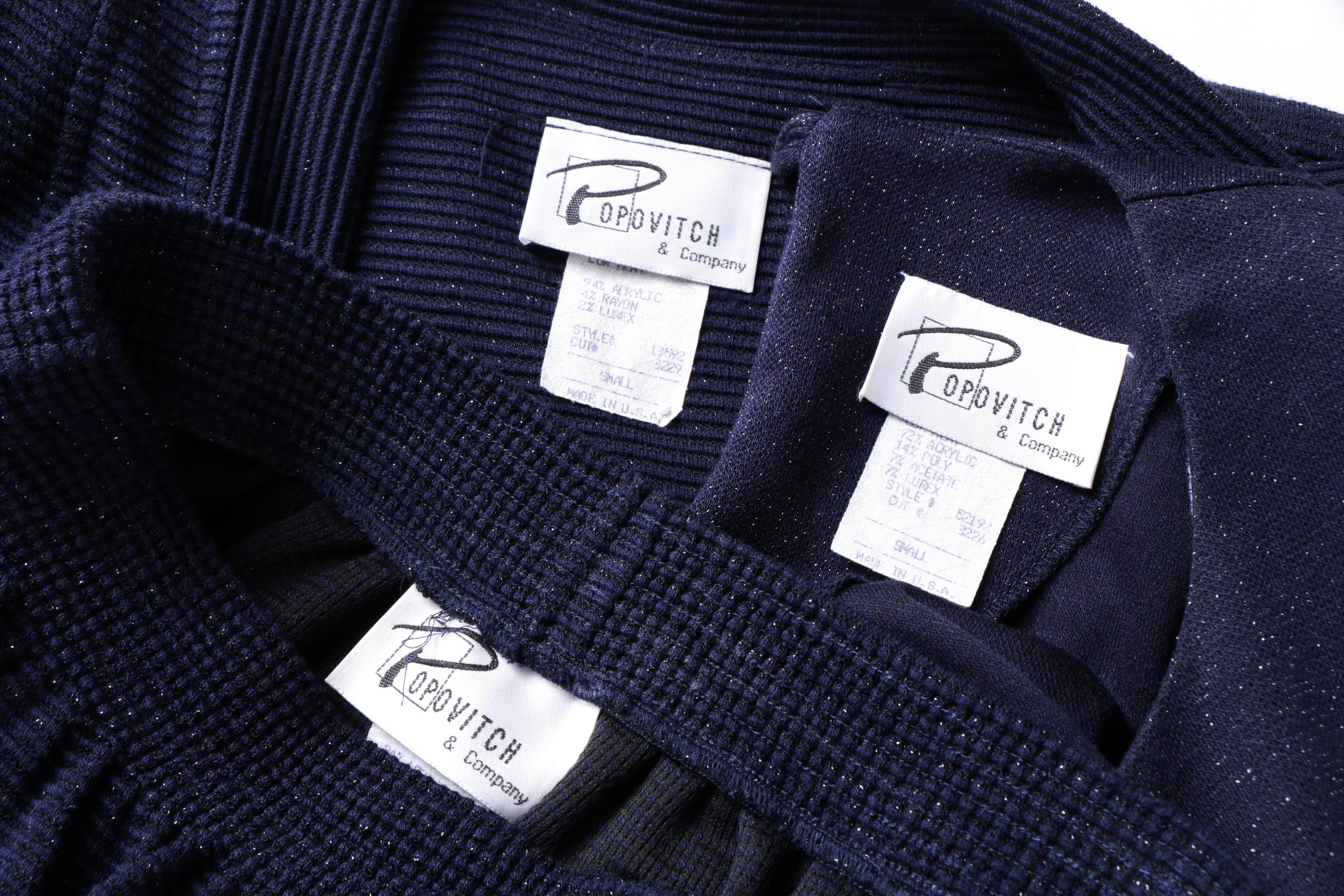 Women's Vintage Popovitch & Company Navy Skirt Suit